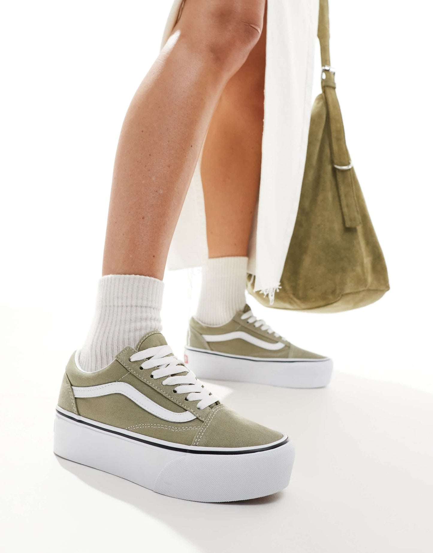 Vans old skool stackform trainers in light tan - ASOS Sample Sale EU Store