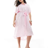 Vero Moda Curve shirt midi dress with tie belt in pink