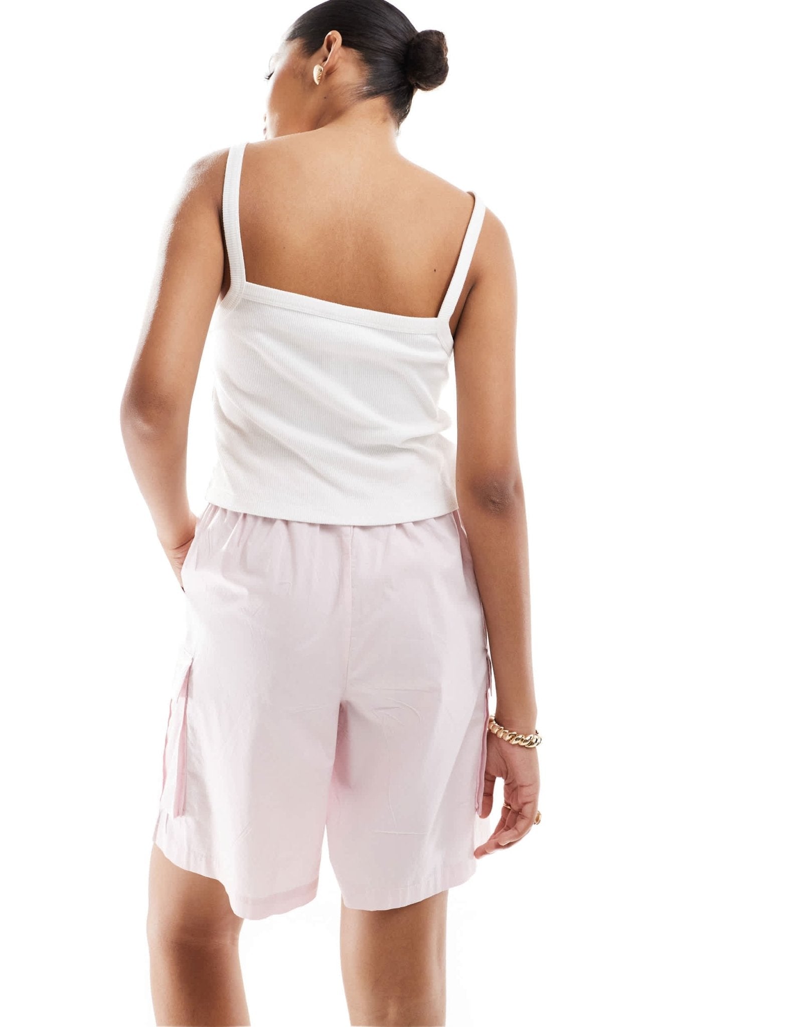 Vero Moda longline utility shorts co - ord in light pink - ASOS Sample Sale EU Store