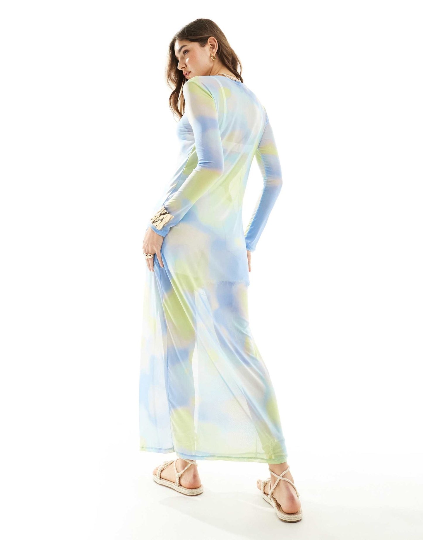 Vero Moda mesh maxi kimono in pastel ombre print - ASOS Sample Sale EU Store