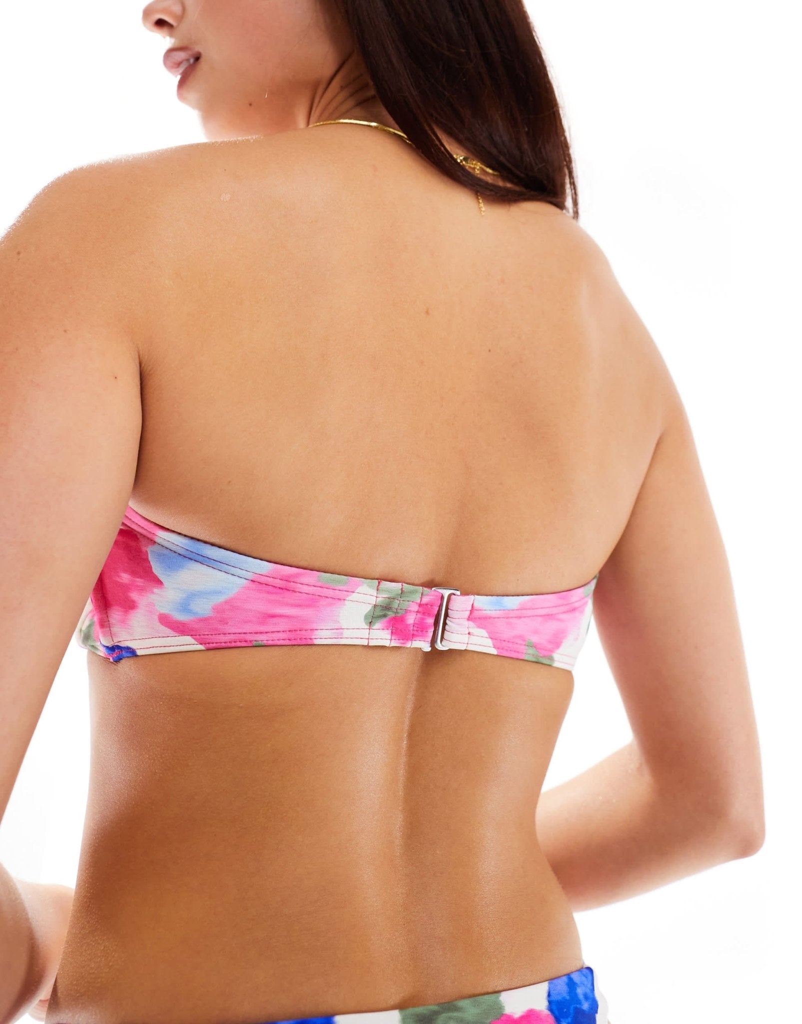 Vero Moda mix and match bandeau bikini top in bright watercolour print - ASOS Sample Sale EU Store
