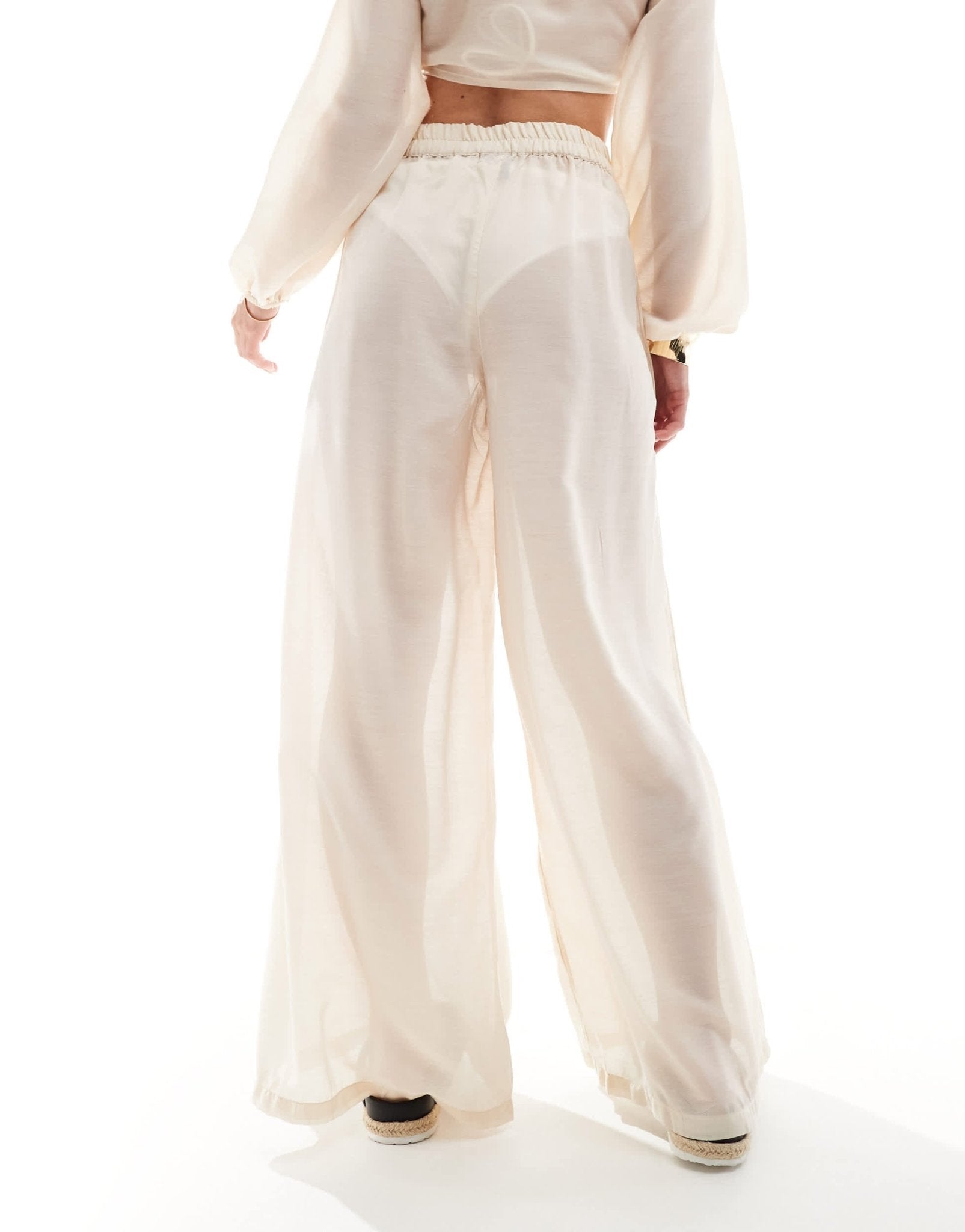 Vero Moda Petite beach trouser co - ord in stone - ASOS Sample Sale EU Store