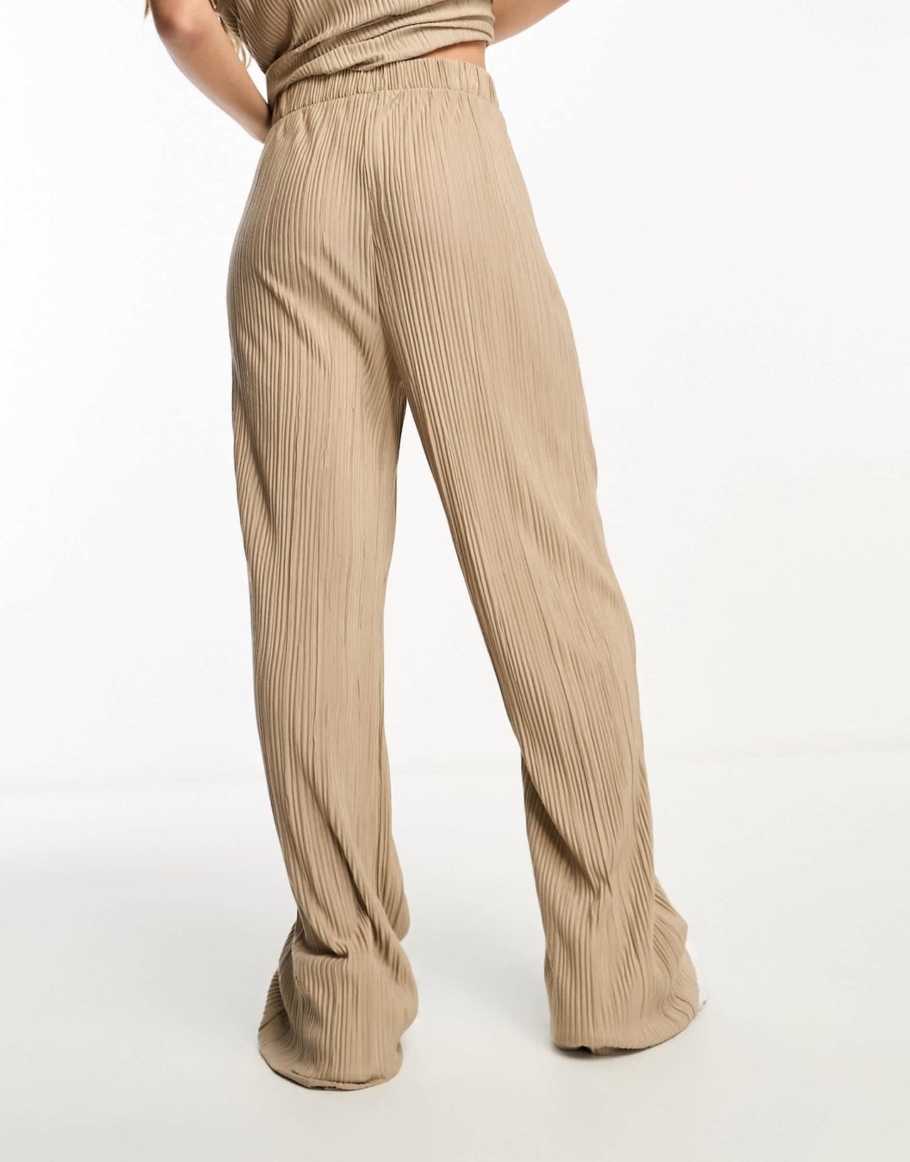 Vero Moda plisse trouser co - ord in stone - ASOS Sample Sale EU Store