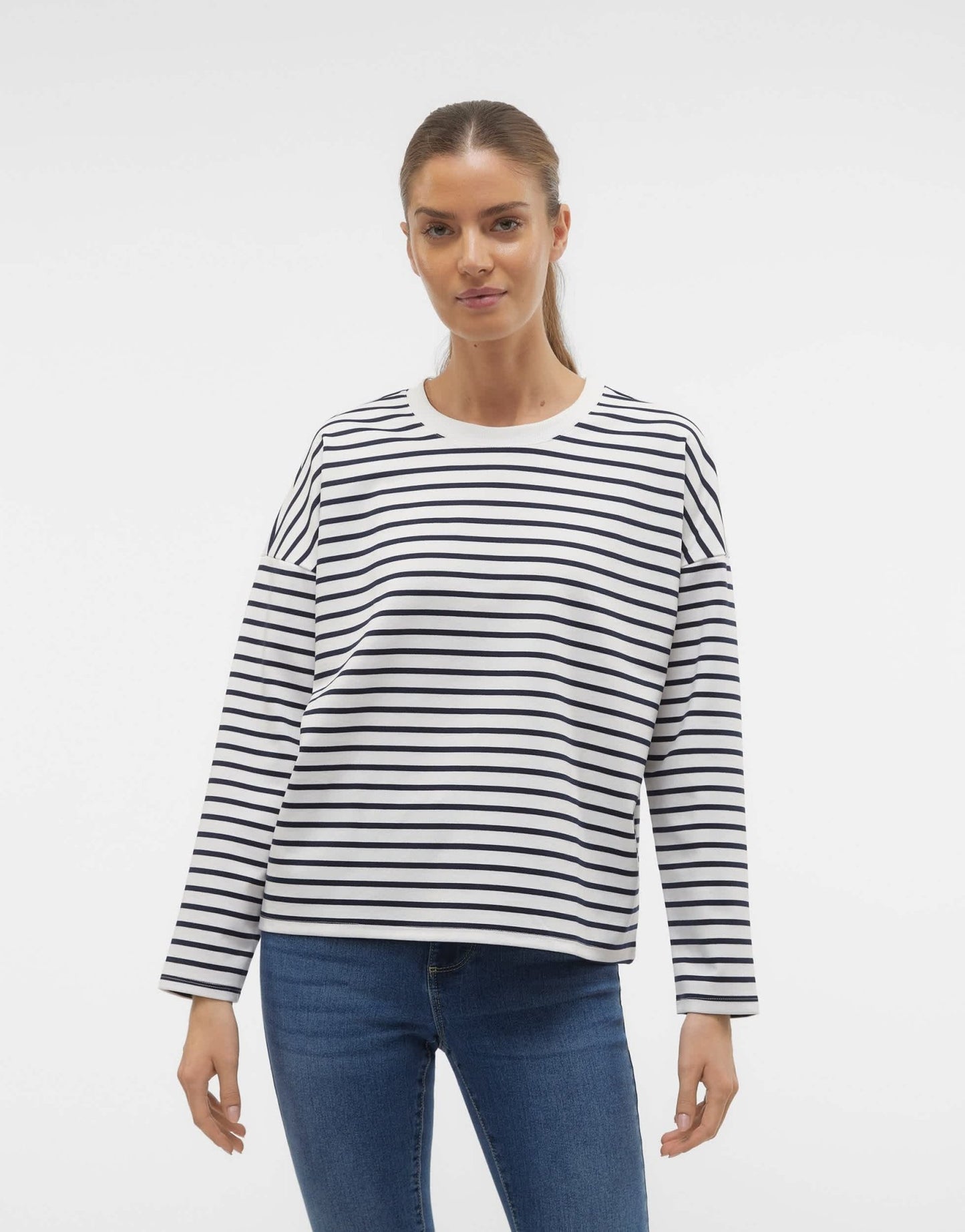 Vero Moda raglan jersey top with long sleeves in navy stripe - ASOS Sample Sale EU Store