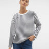 Vero Moda raglan jersey top with long sleeves in navy stripe
