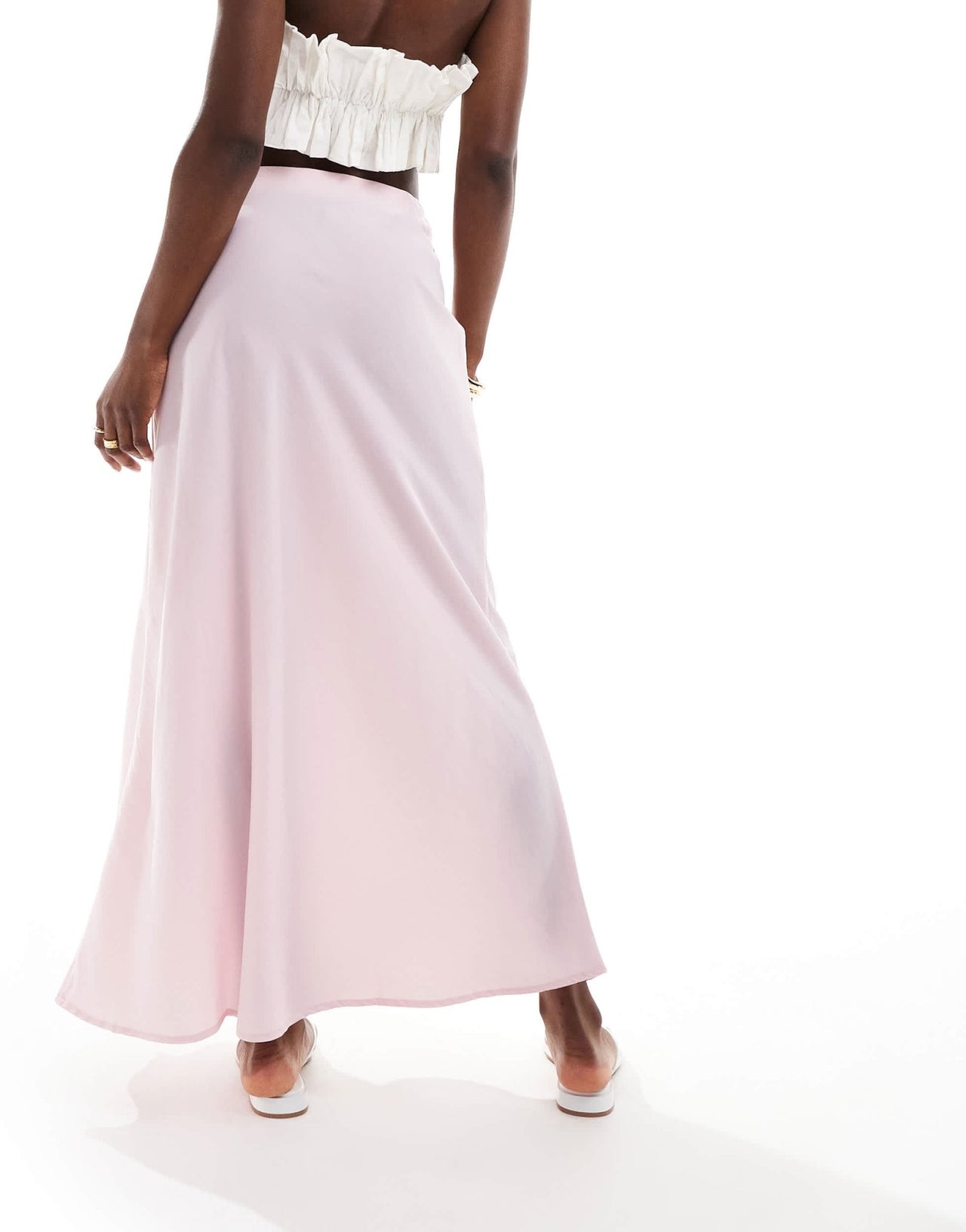 Vero Moda seam detail fluid maxi skirt in light pink - ASOS Sample Sale EU Store
