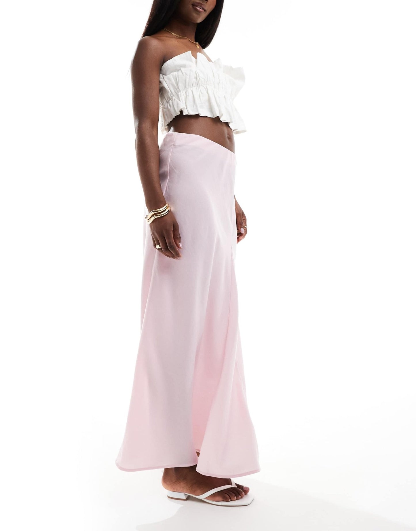 Vero Moda seam detail fluid maxi skirt in light pink - ASOS Sample Sale EU Store