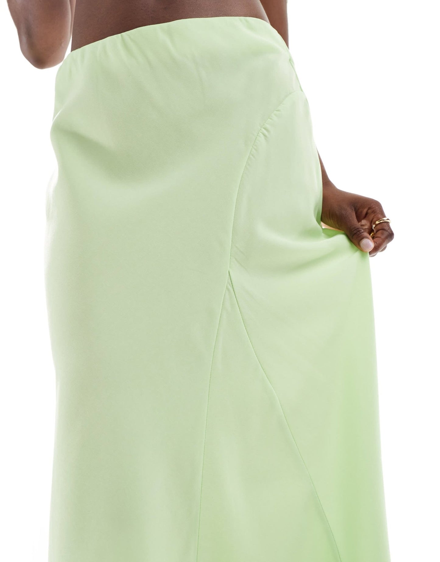 Vero Moda seam detail fluid maxi skirt in lime green - ASOS Sample Sale EU Store