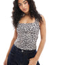 Top smanicato Vero Moda con scollo quadrato e stampa leopardata
