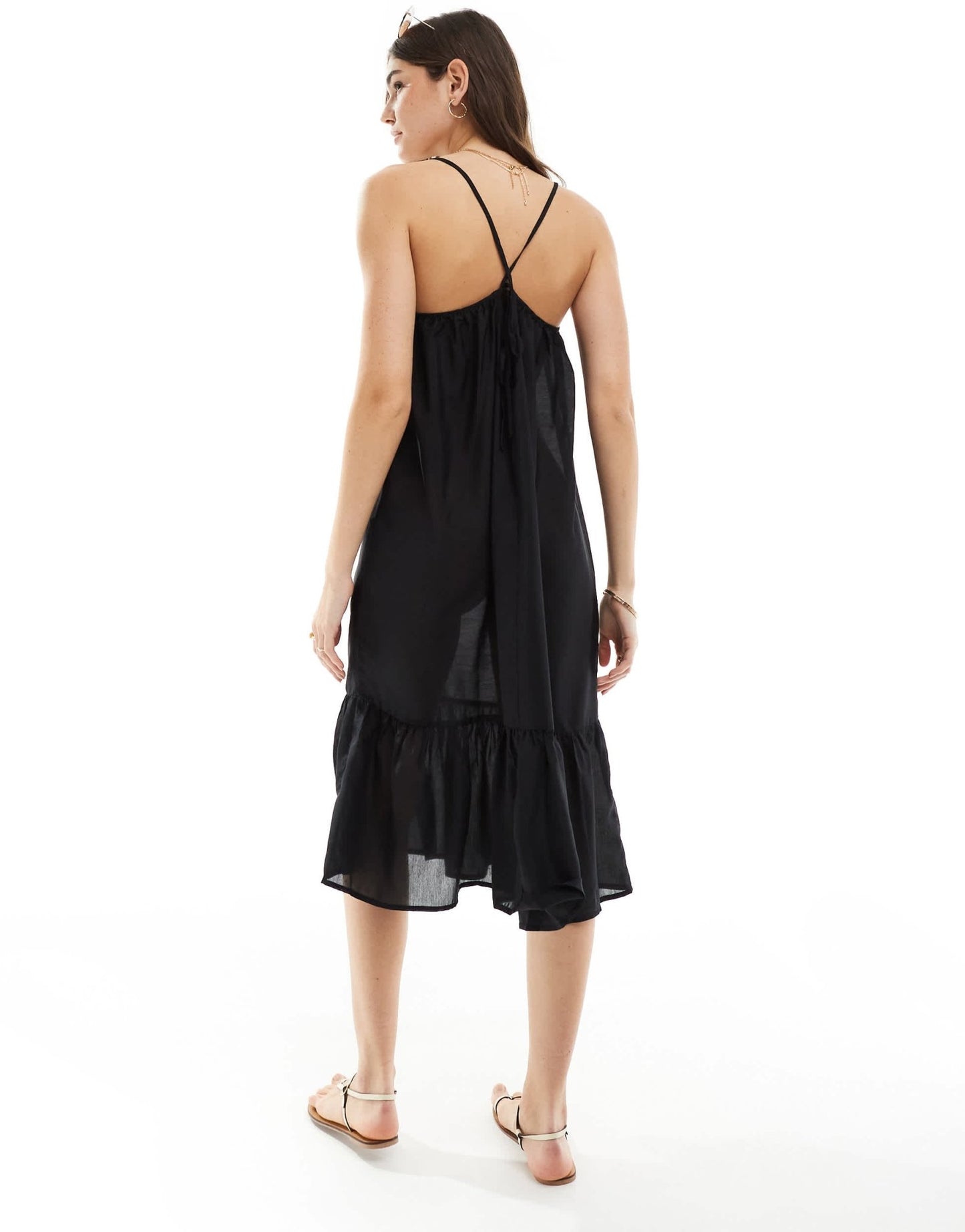 Vero Moda strappy beach mini dress in black - ASOS Sample Sale EU Store