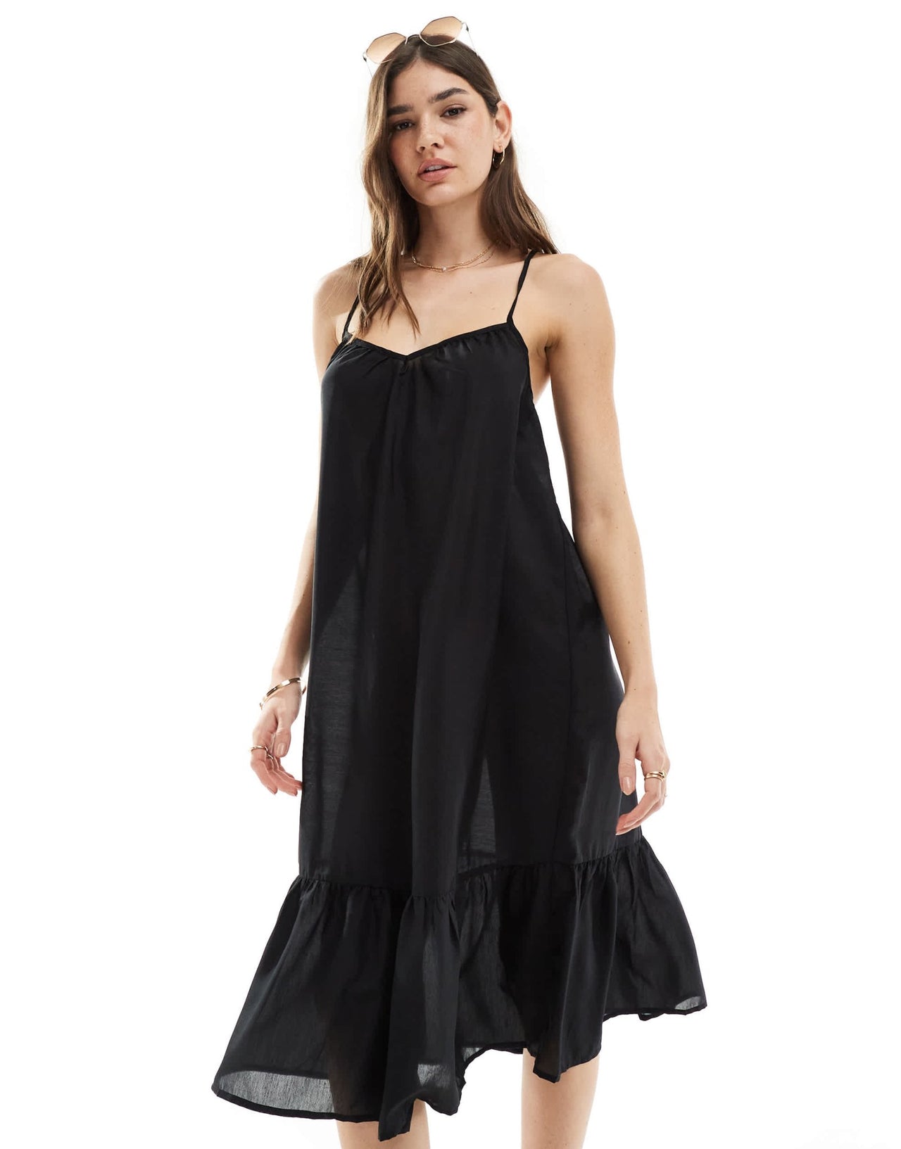 Vero Moda strappy beach mini dress in black - ASOS Sample Sale EU Store