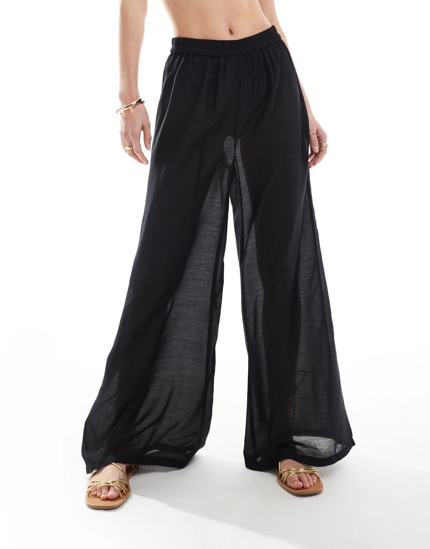 Vero Moda Tall beach trouser in black - ASOS Sample Sale EU Store