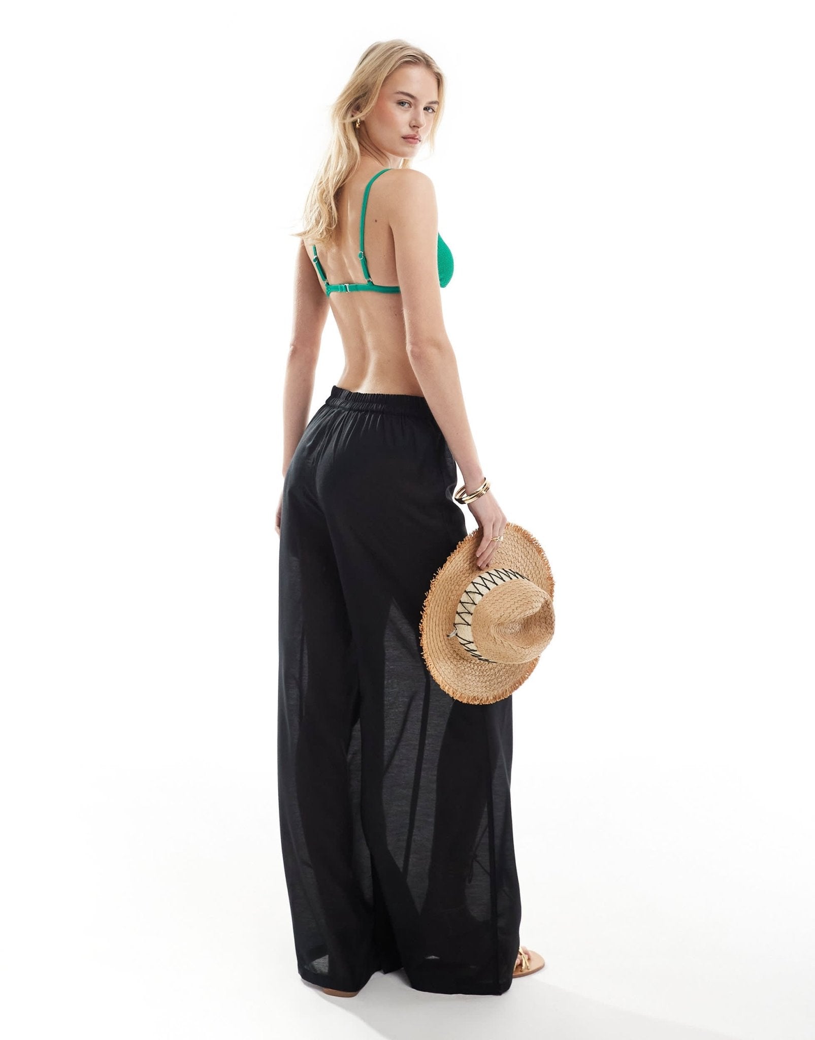 Vero Moda Tall beach trouser in black - ASOS Sample Sale EU Store