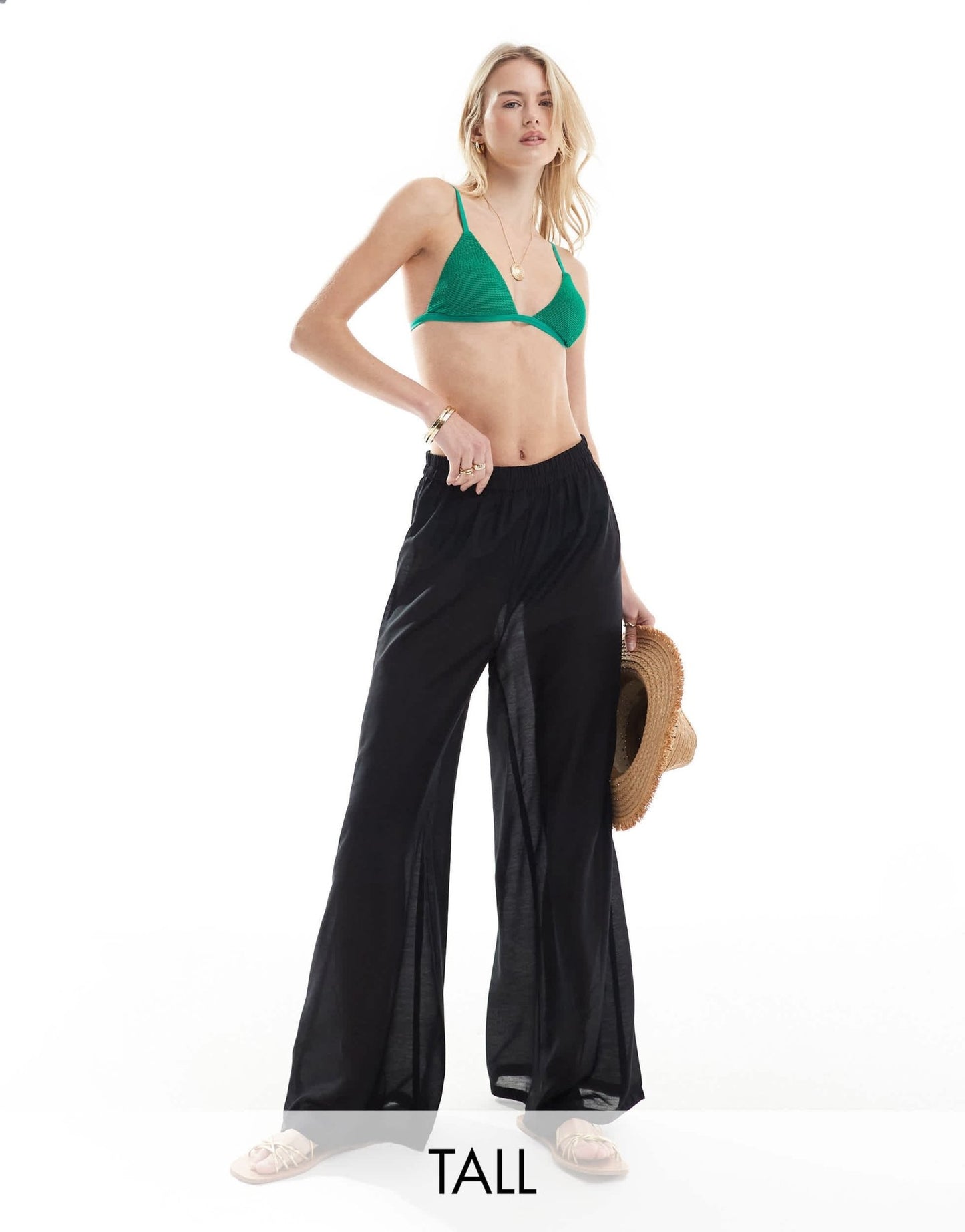 Vero Moda Tall beach trouser in black - ASOS Sample Sale EU Store