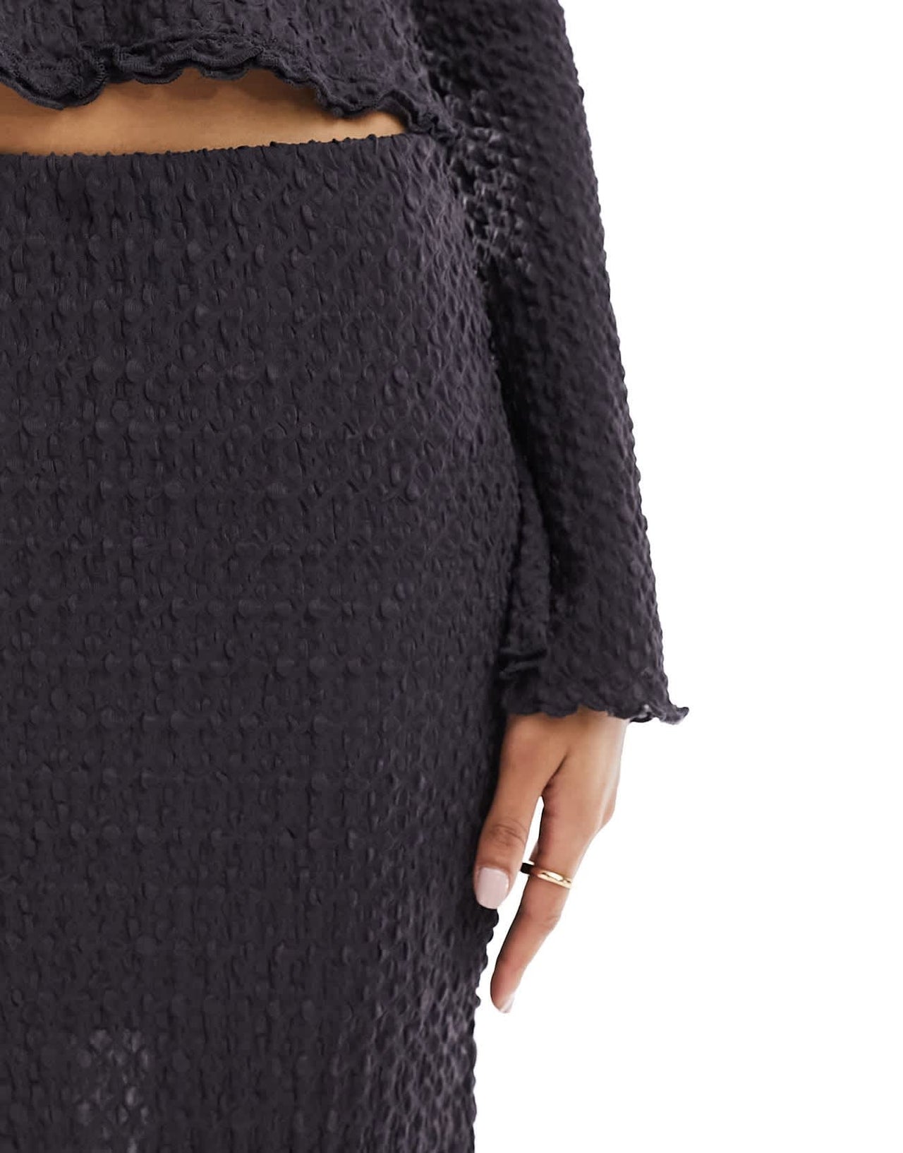 Vero Moda textured jersey maxi skirt co - ord in asphalt grey - ASOS Sample Sale EU Store