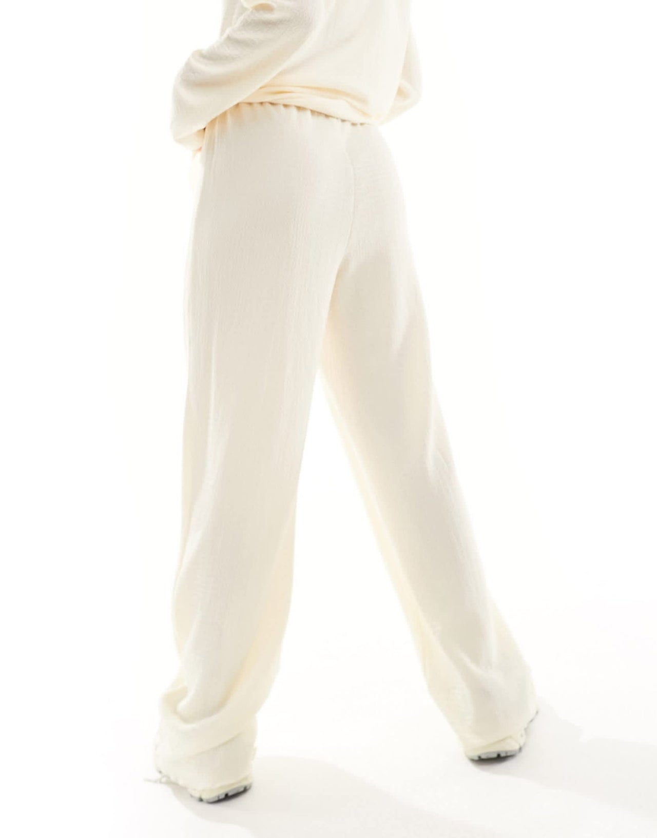 Vero Moda textured jersey trouser co - ord in cream - ASOS Sample Sale EU Store