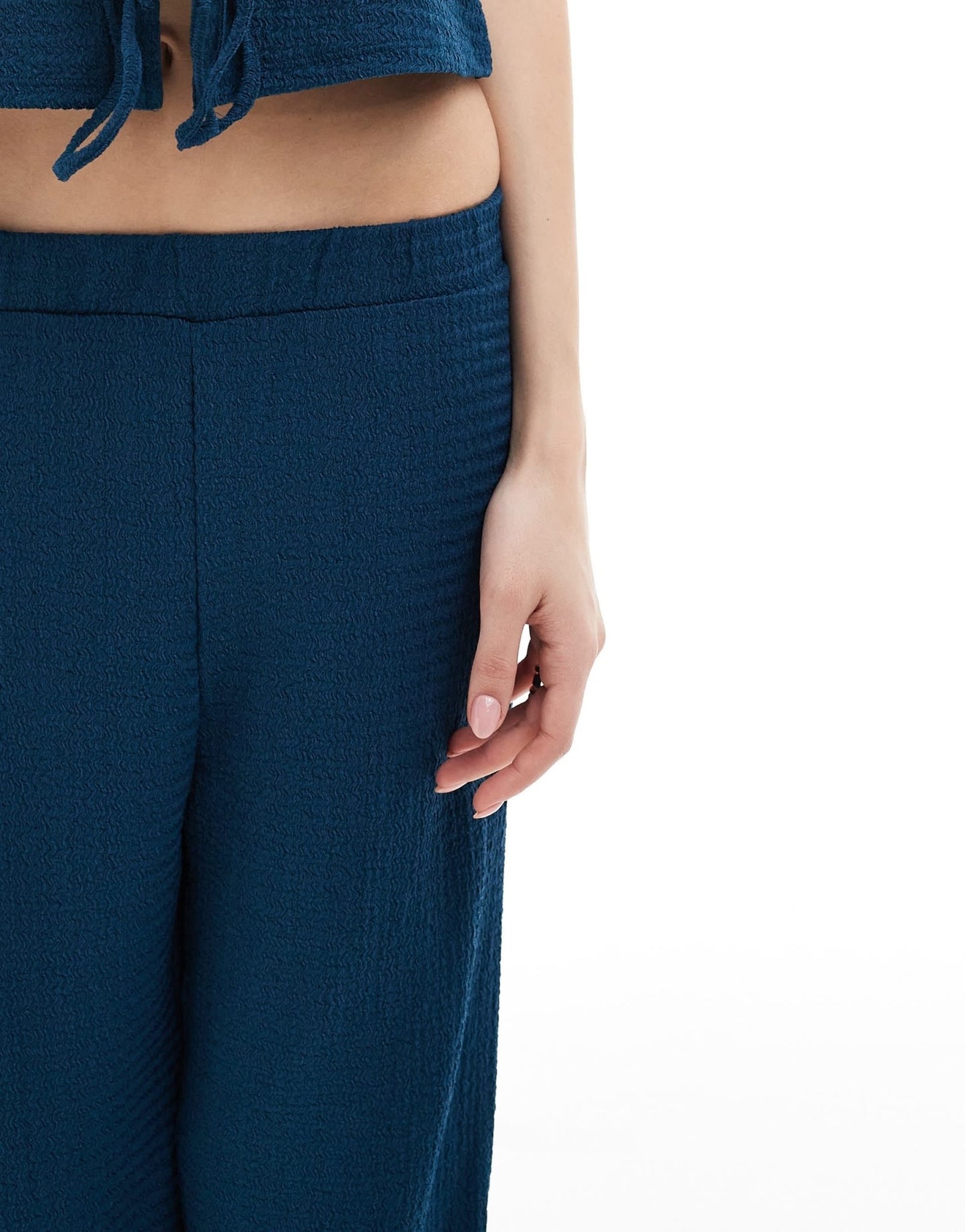 Vero Moda textured jersey trouser co - ord in navy - ASOS Sample Sale EU Store