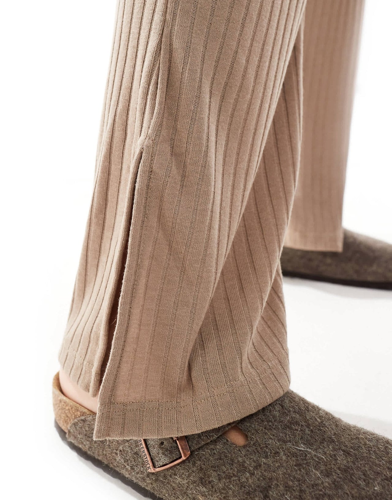 Vero Moda wide leg ribbed jersey trouser co - ord in beige - ASOS Sample Sale EU Store