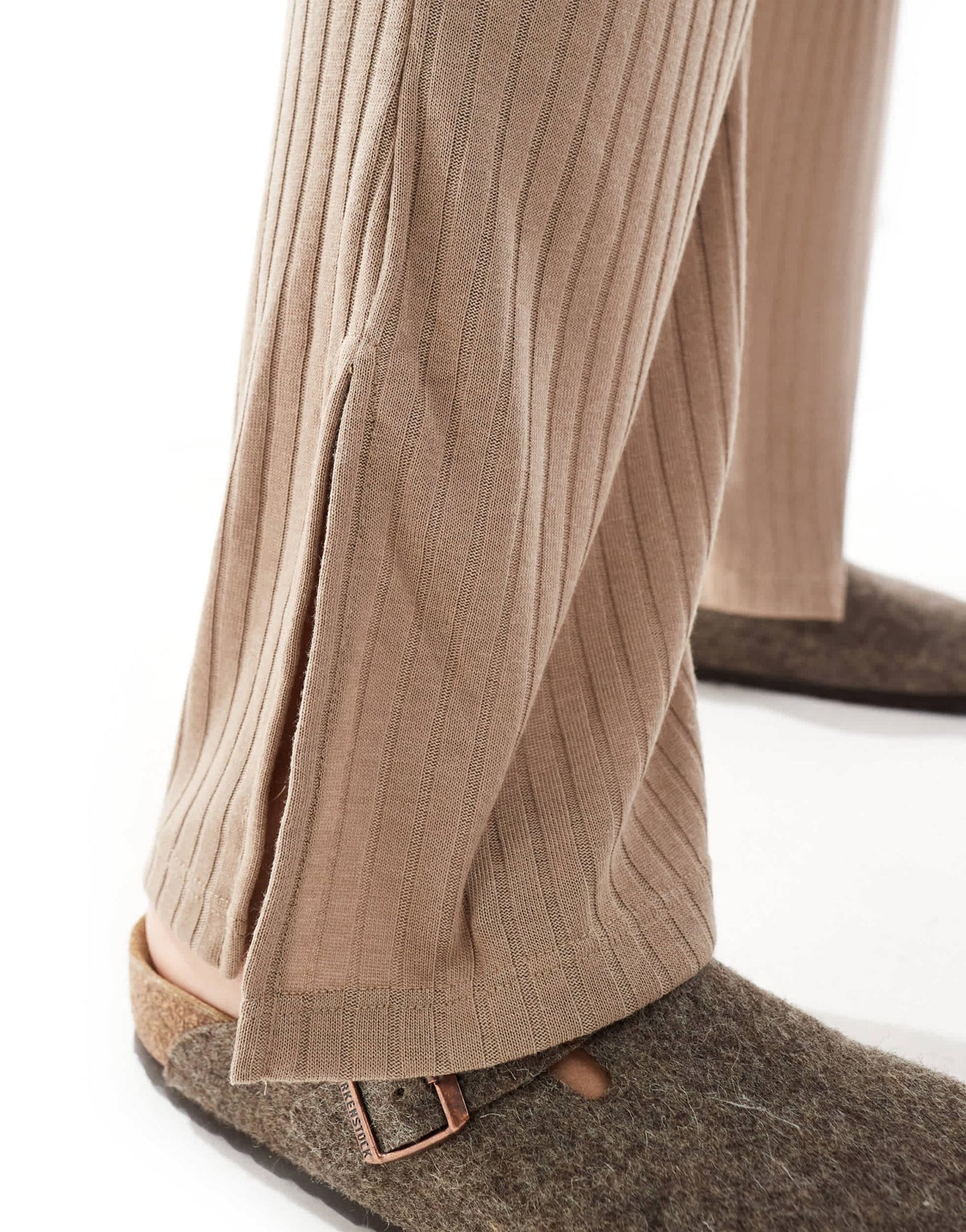 Vero Moda wide leg ribbed jersey trouser co - ord in beige - ASOS Sample Sale EU Store