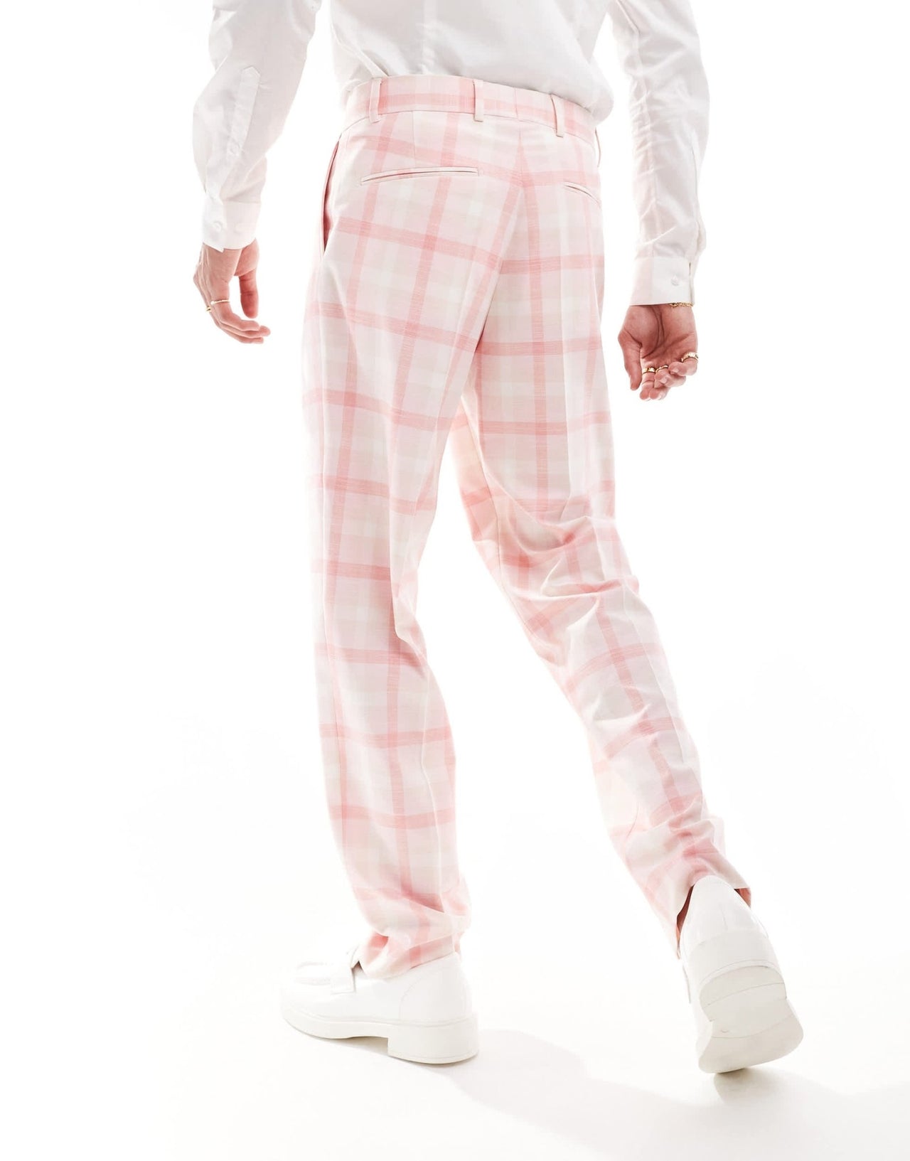 Viggo eriksen checked oversized suit trousers in light pink - ASOS Sample Sale EU Store