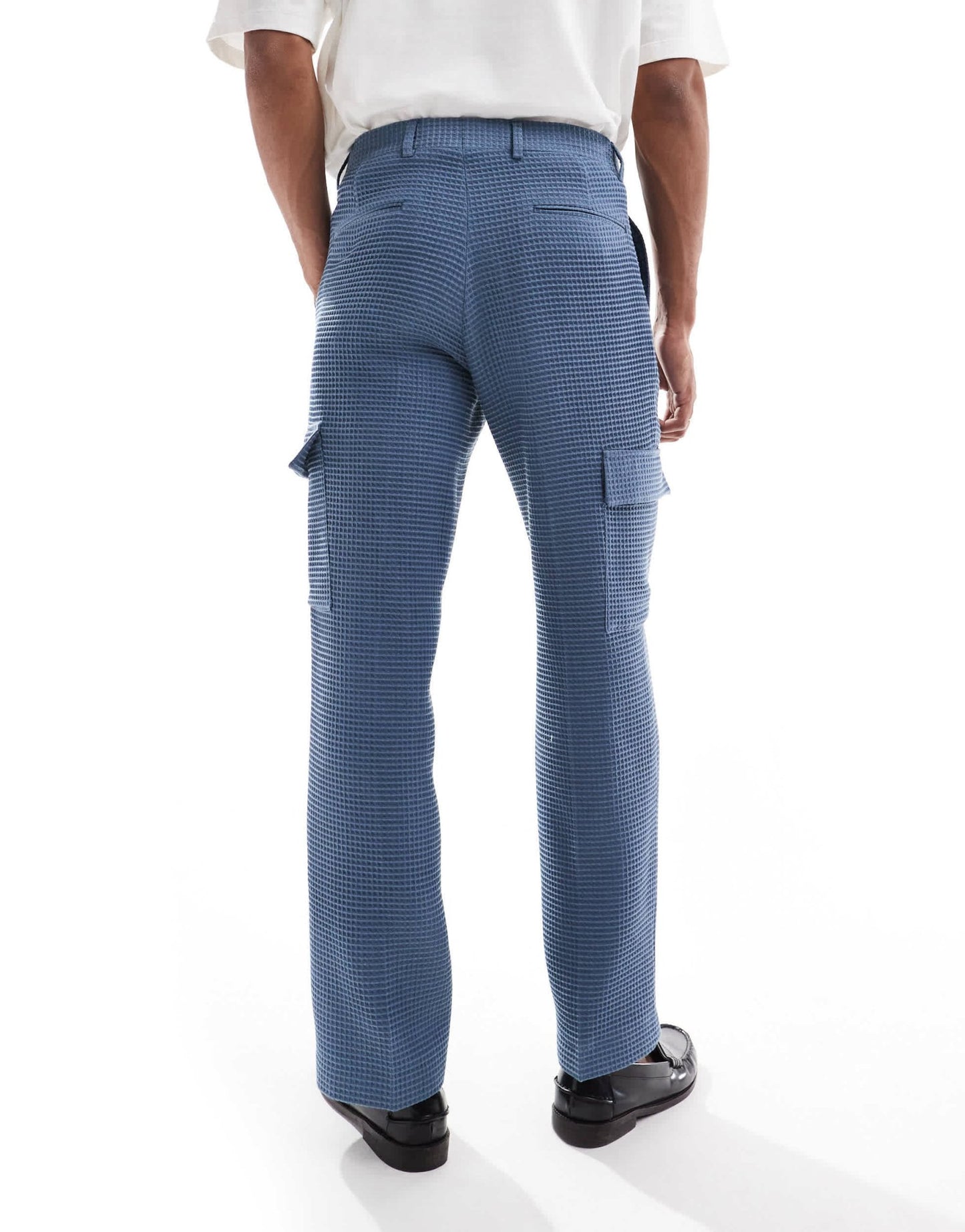 Viggo tailoreed cargo trousers in waffle in stone blue co - ord - ASOS Sample Sale EU Store