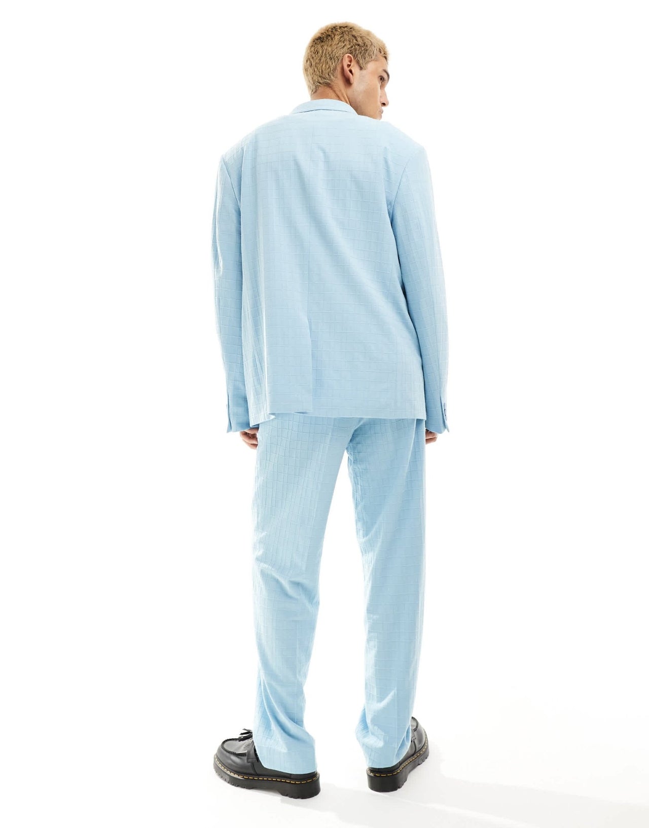 Viggo zidan printed oversized suit trousers in baby blue - ASOS Sample Sale EU Store