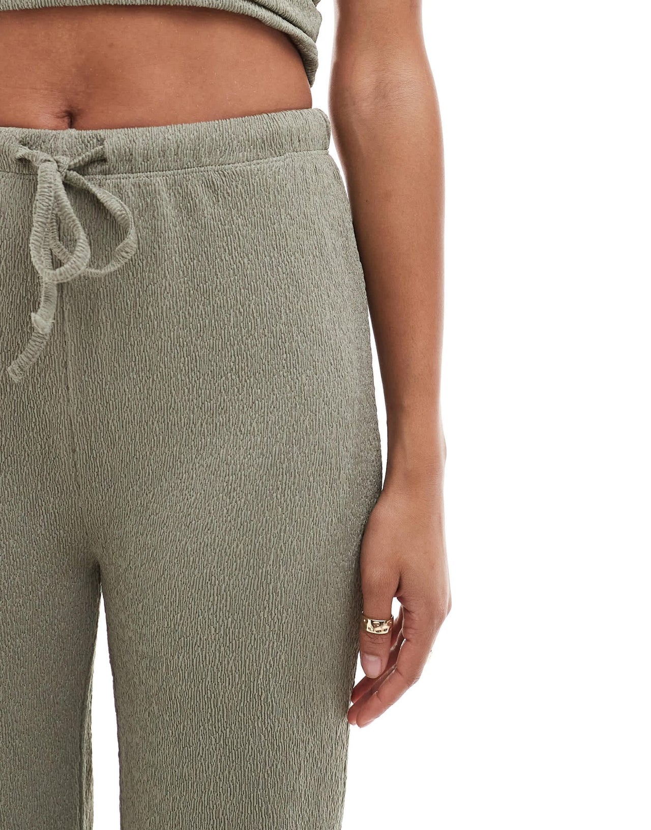 Vila stretch wide leg trouser co - ord in taupe - ASOS Sample Sale EU Store
