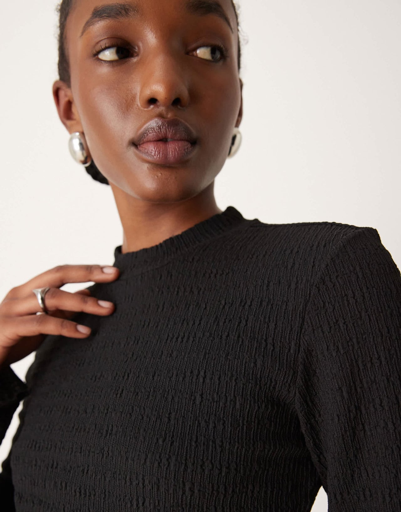 Vila textured long sleeve top co - ord in black - ASOS Sample Sale EU Store