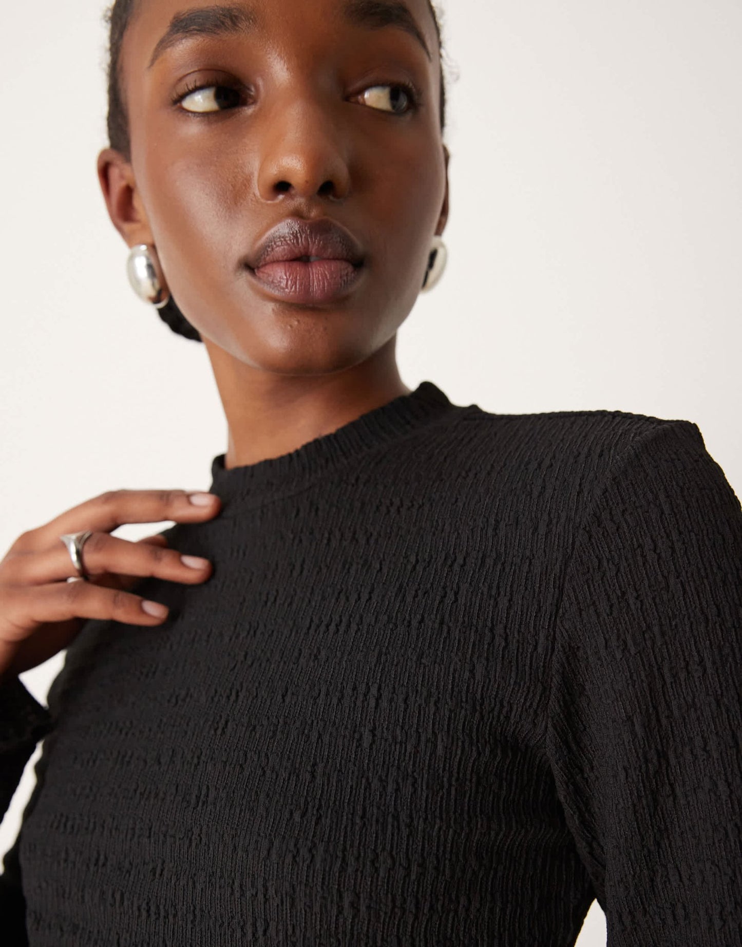 Vila textured long sleeve top co - ord in black - ASOS Sample Sale EU Store