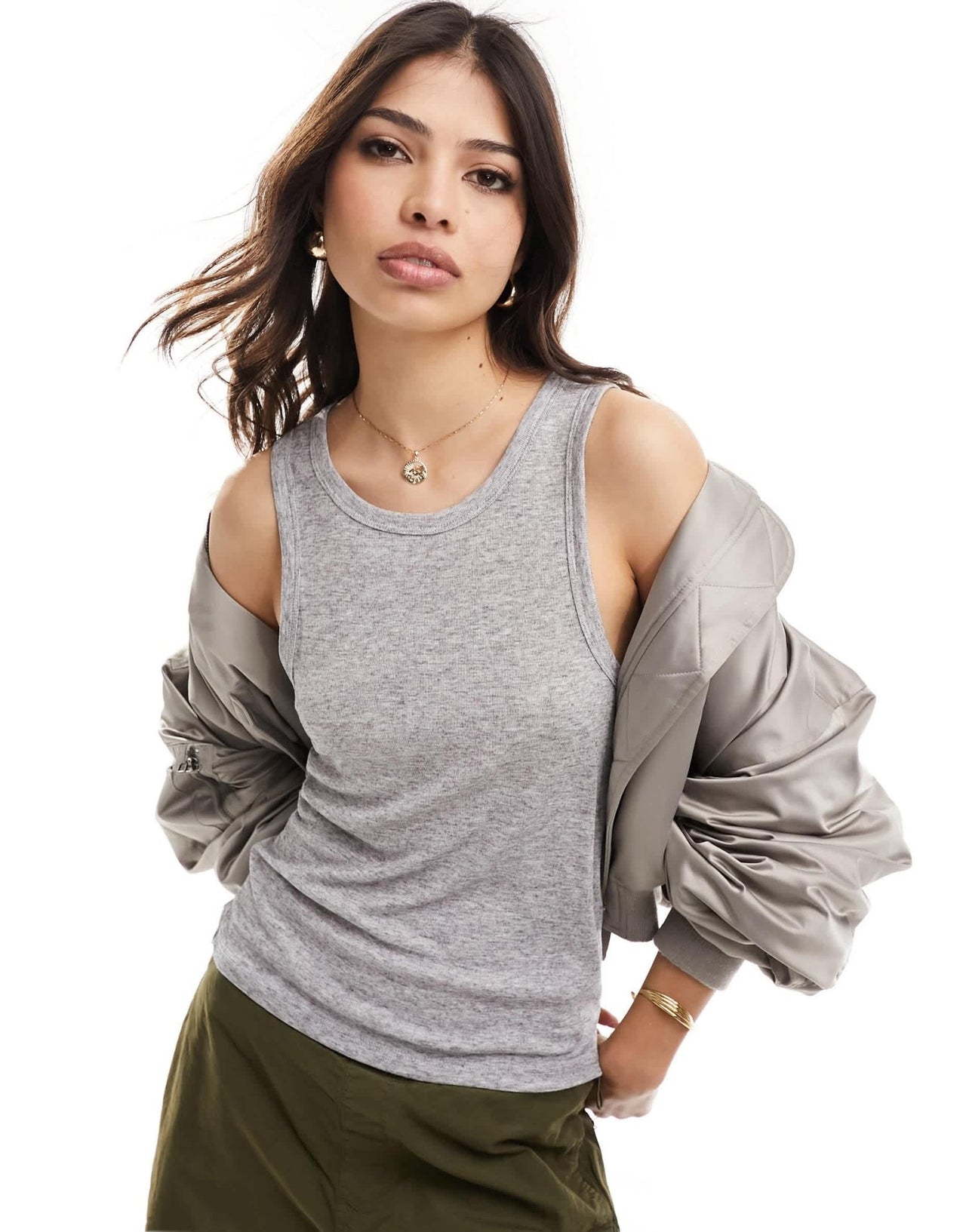 Vila wool blend tank top in grey - ASOS Sample Sale EU Store