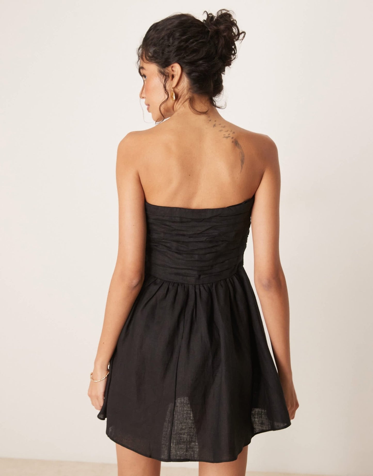 VRG GRL saint malo tube linen mini dress in black - ASOS Sample Sale EU Store