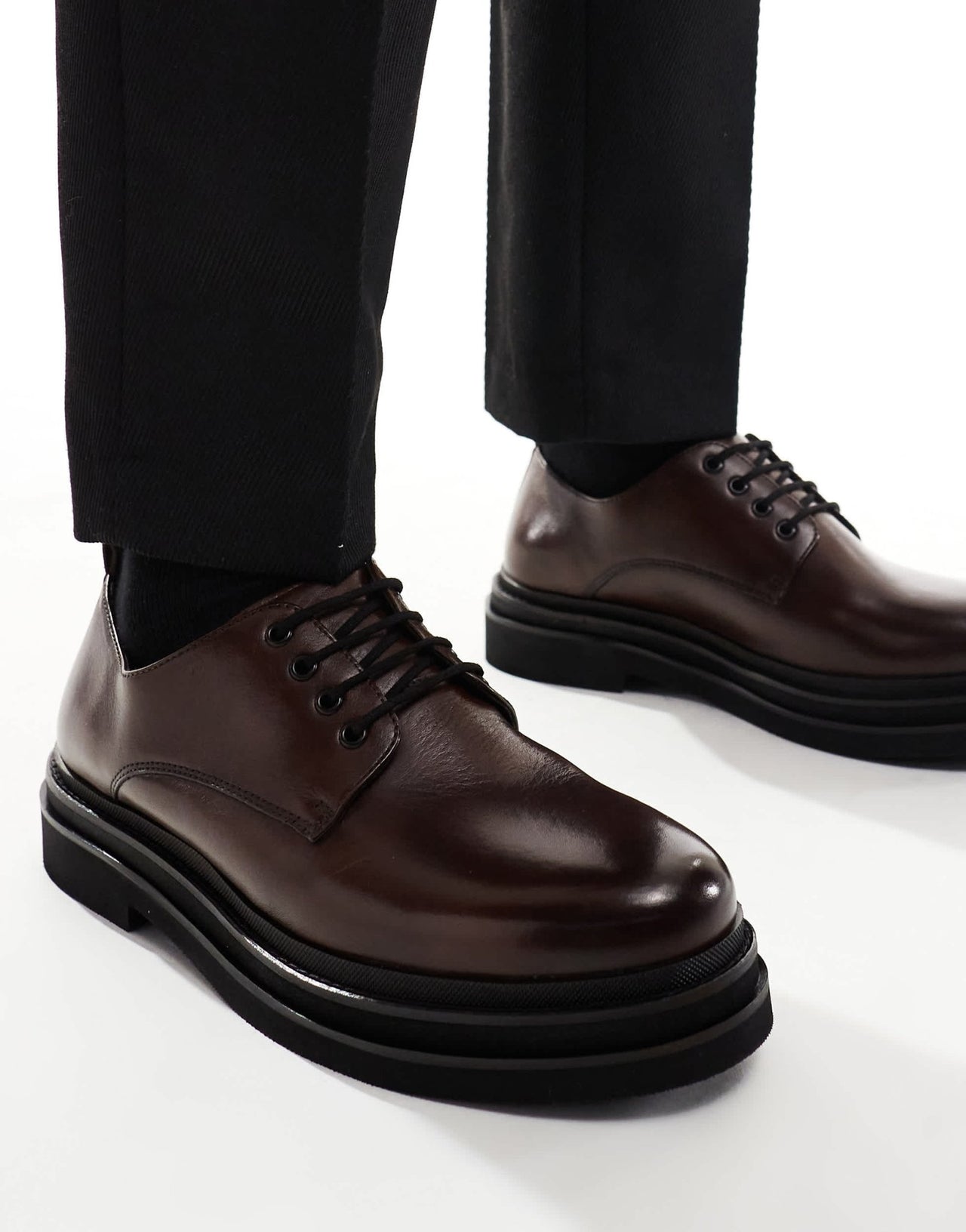 Walk London Brooklyn Derby shoe in brown leather - ASOS Sample Sale EU Store