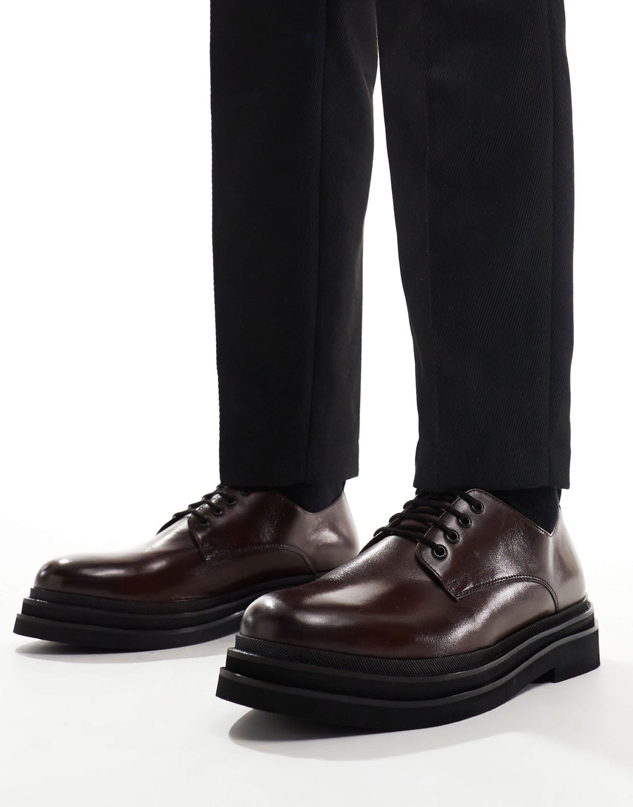 Walk London Brooklyn Derby shoe in brown leather - ASOS Sample Sale EU Store