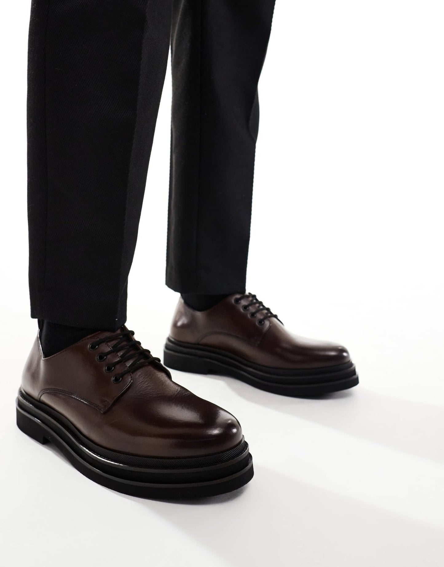 Walk London Brooklyn Derby shoe in brown leather - ASOS Sample Sale EU Store