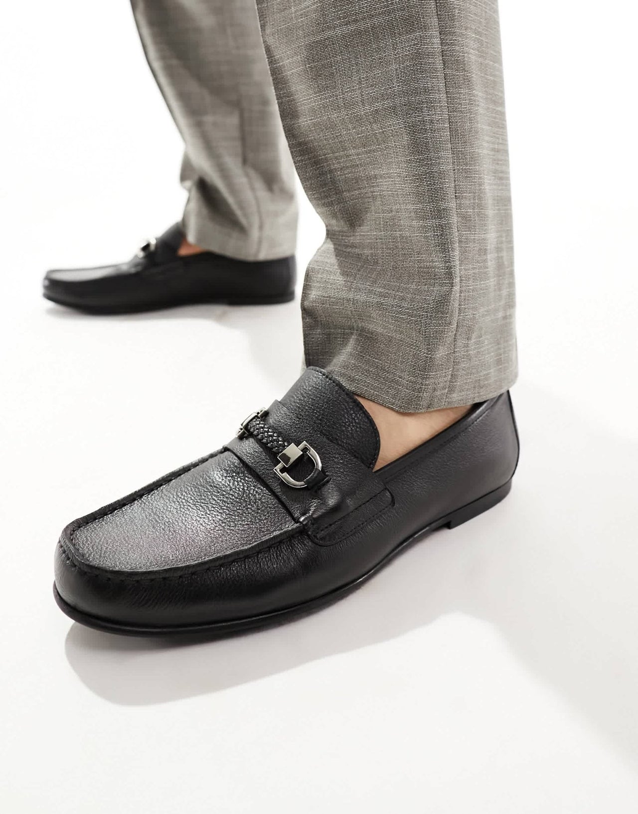 Walk London Luigi Rope Loafers In Black Leather - ASOS Sample Sale EU Store