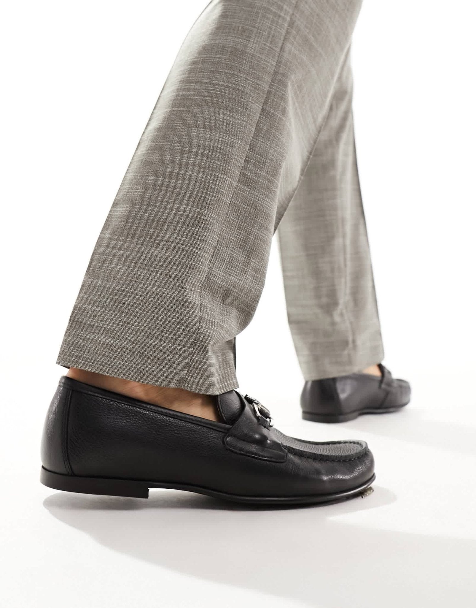 Walk London Luigi Rope Loafers In Black Leather - ASOS Sample Sale EU Store
