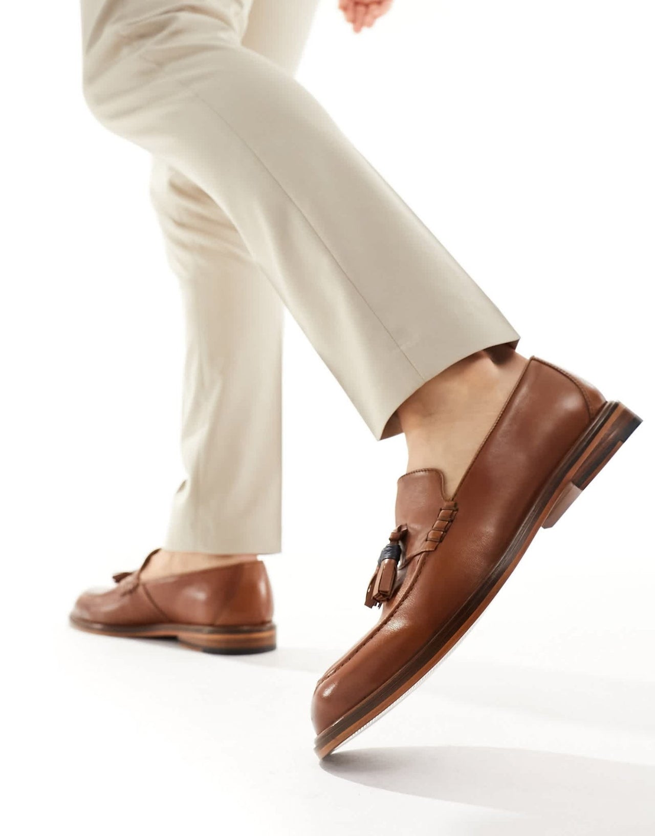 Walk London Putney Tassel Loafers In Tan Leather - ASOS Sample Sale EU Store