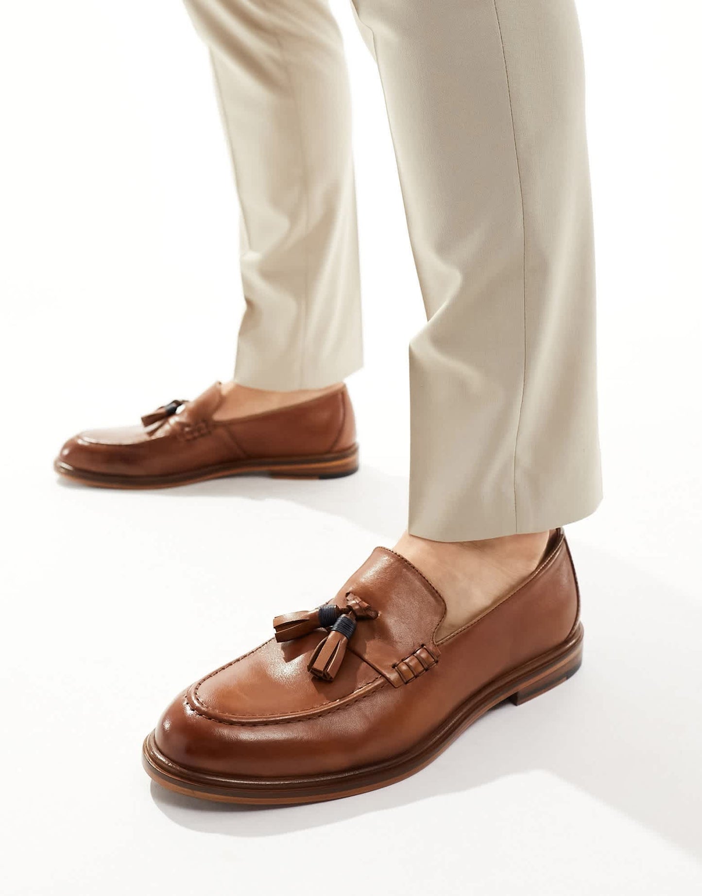 Walk London Putney Tassel Loafers In Tan Leather - ASOS Sample Sale EU Store