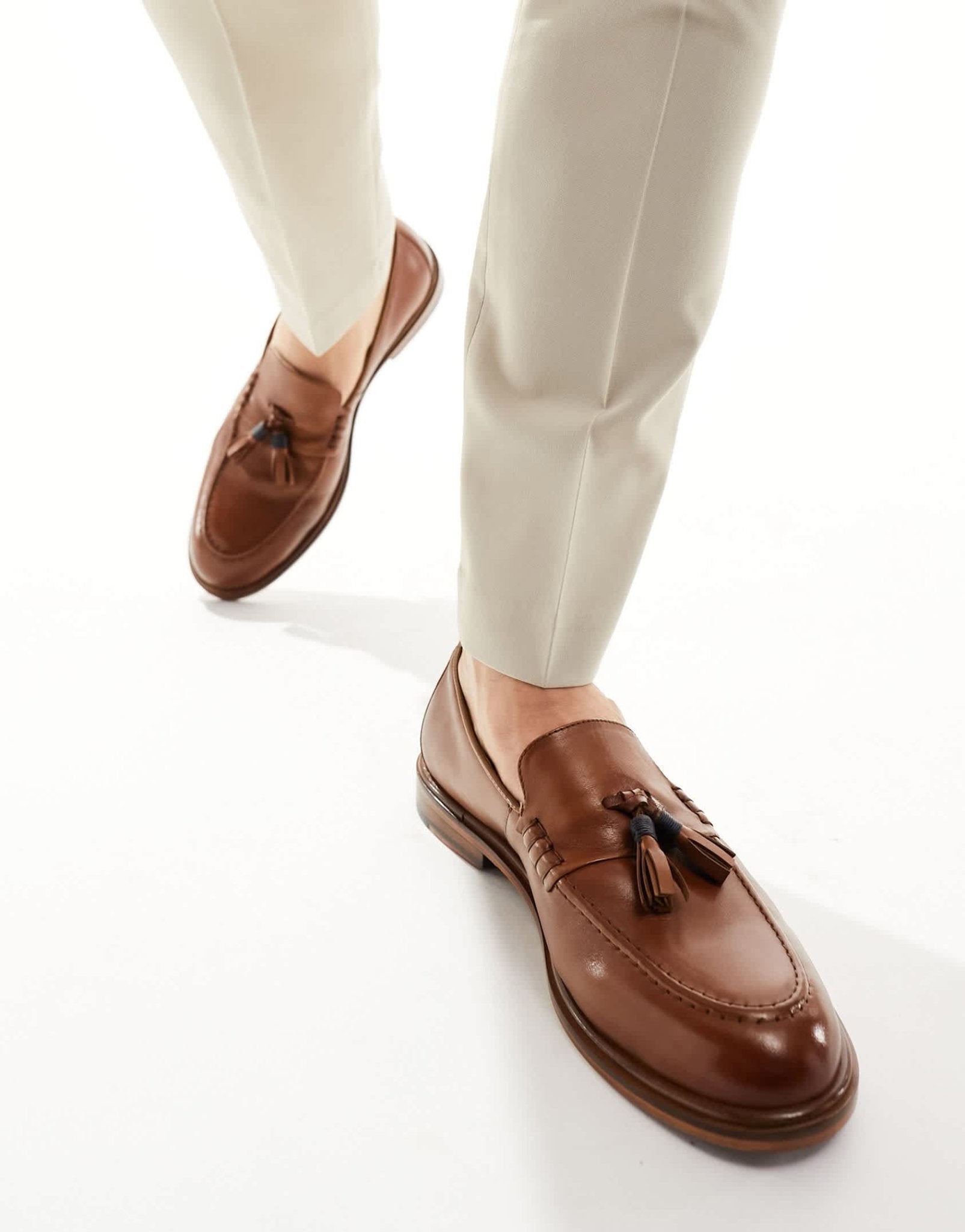 Walk London Putney Tassel Loafers In Tan Leather - ASOS Sample Sale EU Store