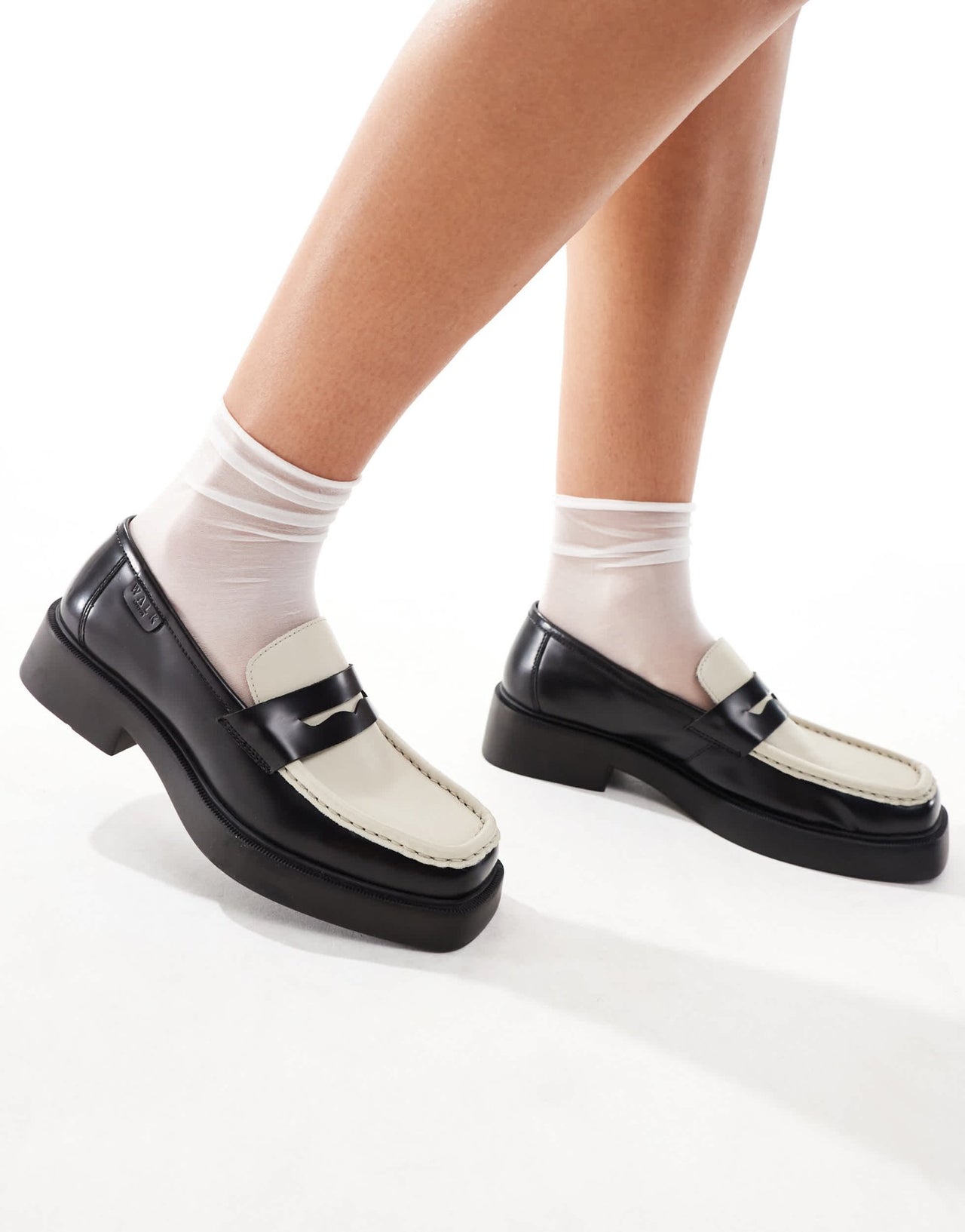Walk London Taylor saddle loafer in black/off white - ASOS Sample Sale EU Store