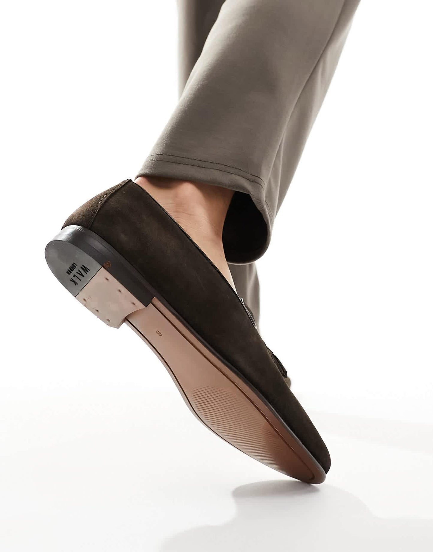 Walk London Trent Tassel Loafers In Brown Suede - ASOS Sample Sale EU Store