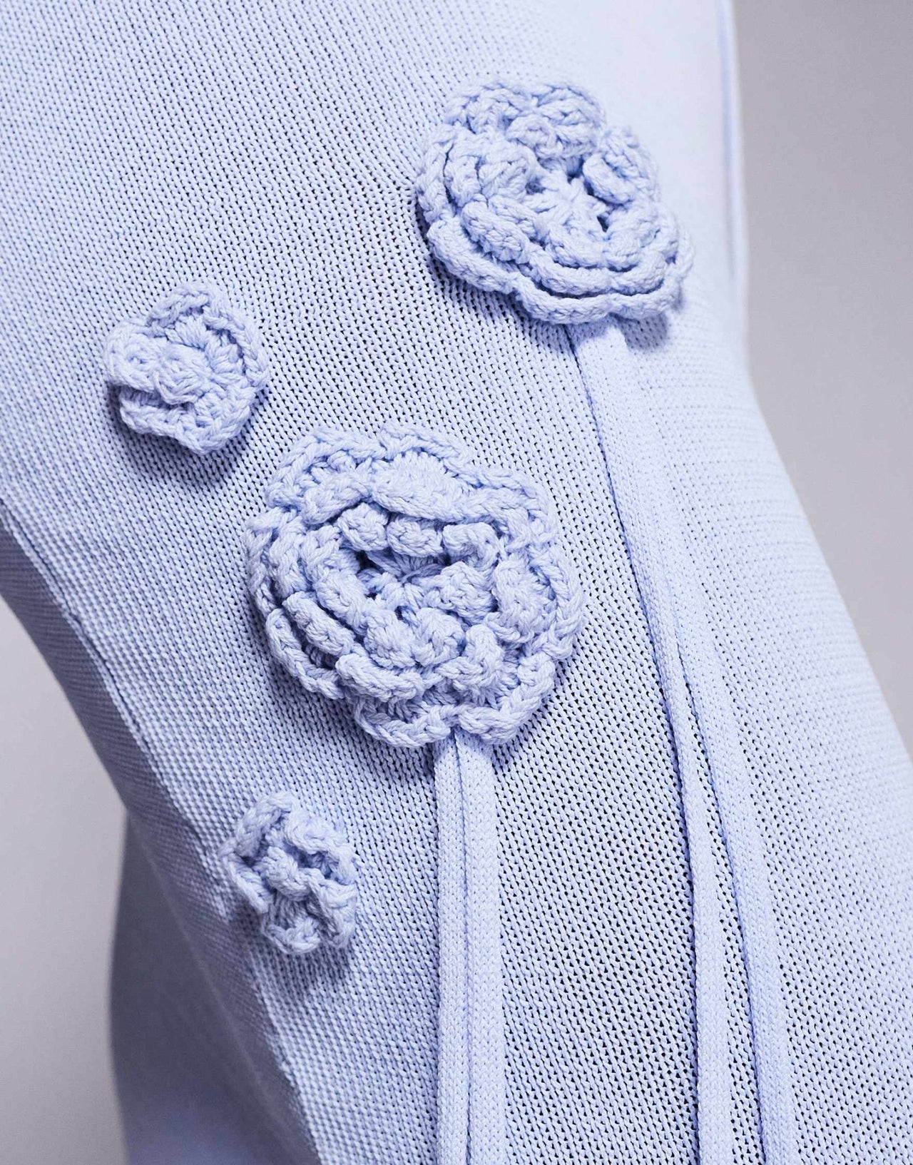 Wanderdoll Delilah knitted corsage detail maxi skirt co - ord in baby blue - ASOS Sample Sale EU Store