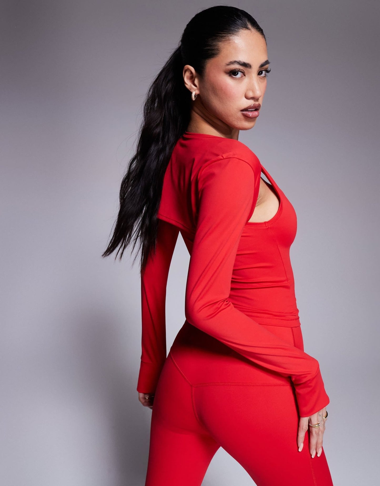 Wanderdoll Everyday exclusive elevated active long sleeve shrug co - ord in red - ASOS Sample Sale EU Store