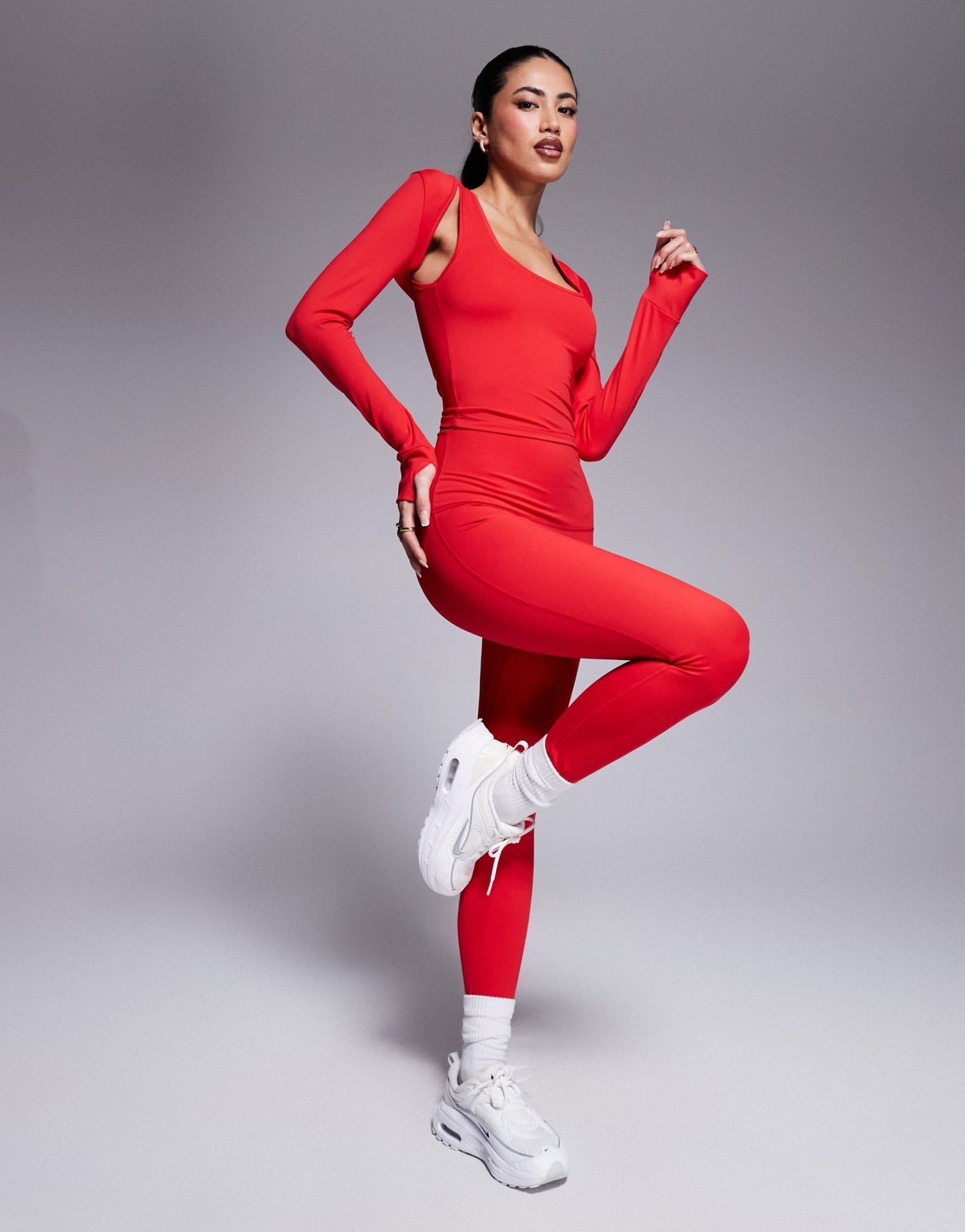 Wanderdoll Everyday exclusive elevated active long sleeve shrug co - ord in red - ASOS Sample Sale EU Store