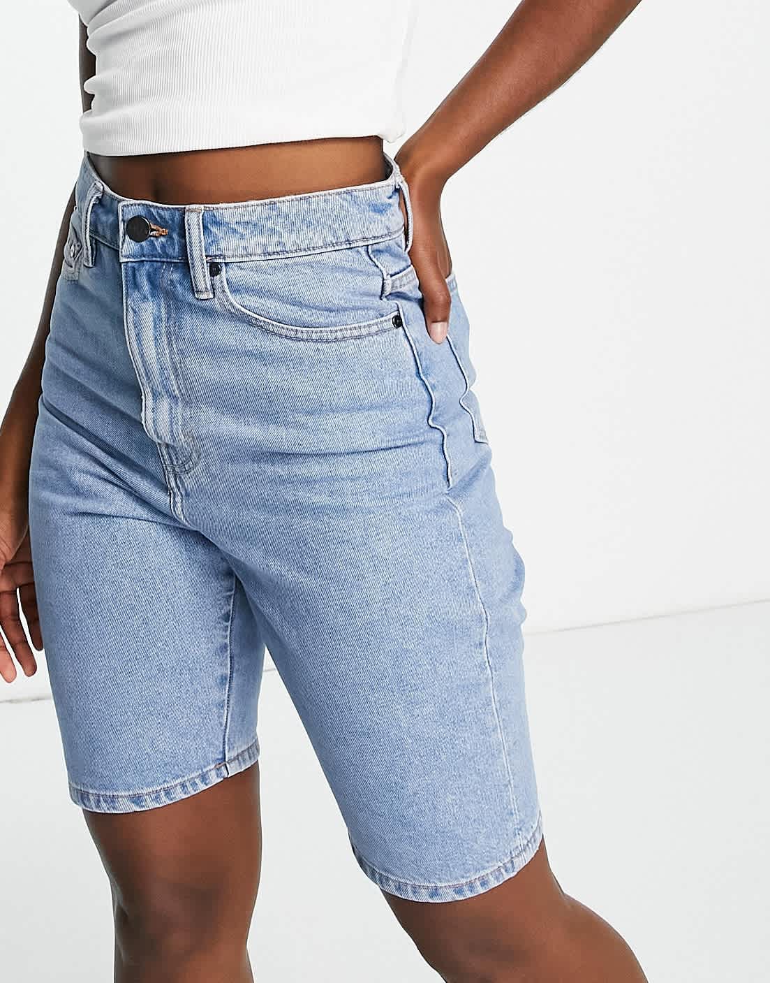 Waven long line denim mom shorts in 90s blue - ASOS Sample Sale EU Store