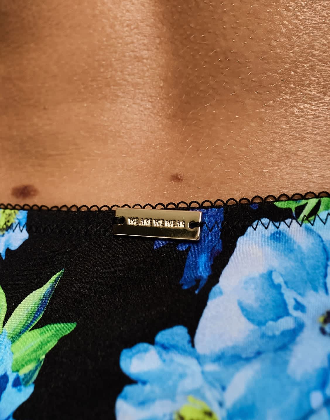 We Are We Wear floral printed micro skirt in black and blue - ASOS Sample Sale EU Store
