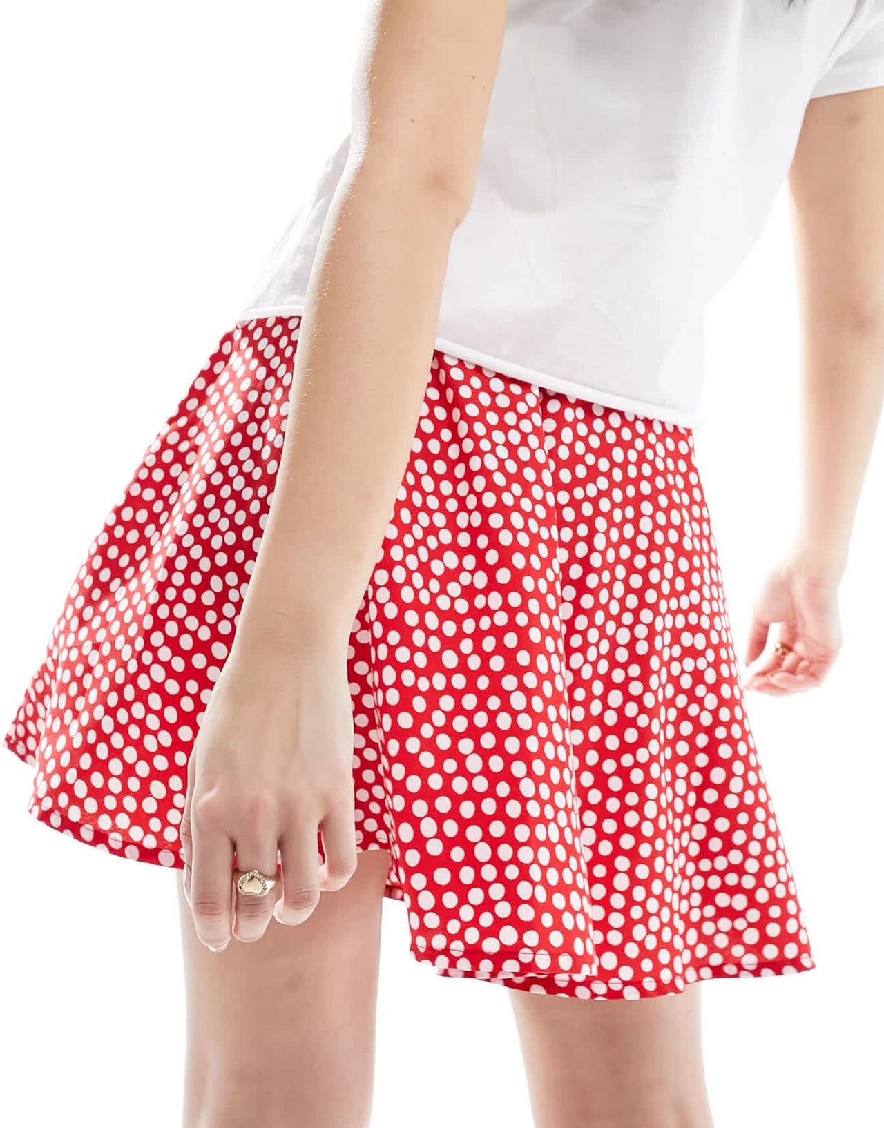 Wednesday's Girl polka dot flippy mini skirt red - ASOS Sample Sale EU Store