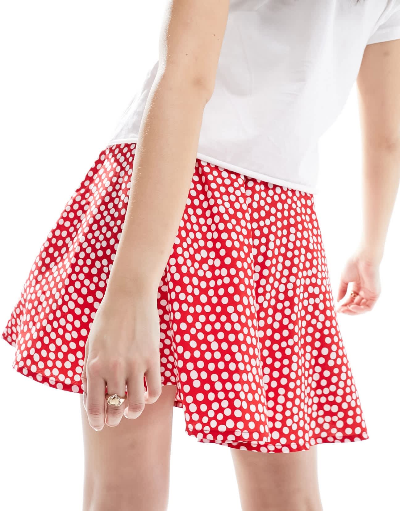 Wednesday's Girl polka dot flippy mini skirt red - ASOS Sample Sale EU Store