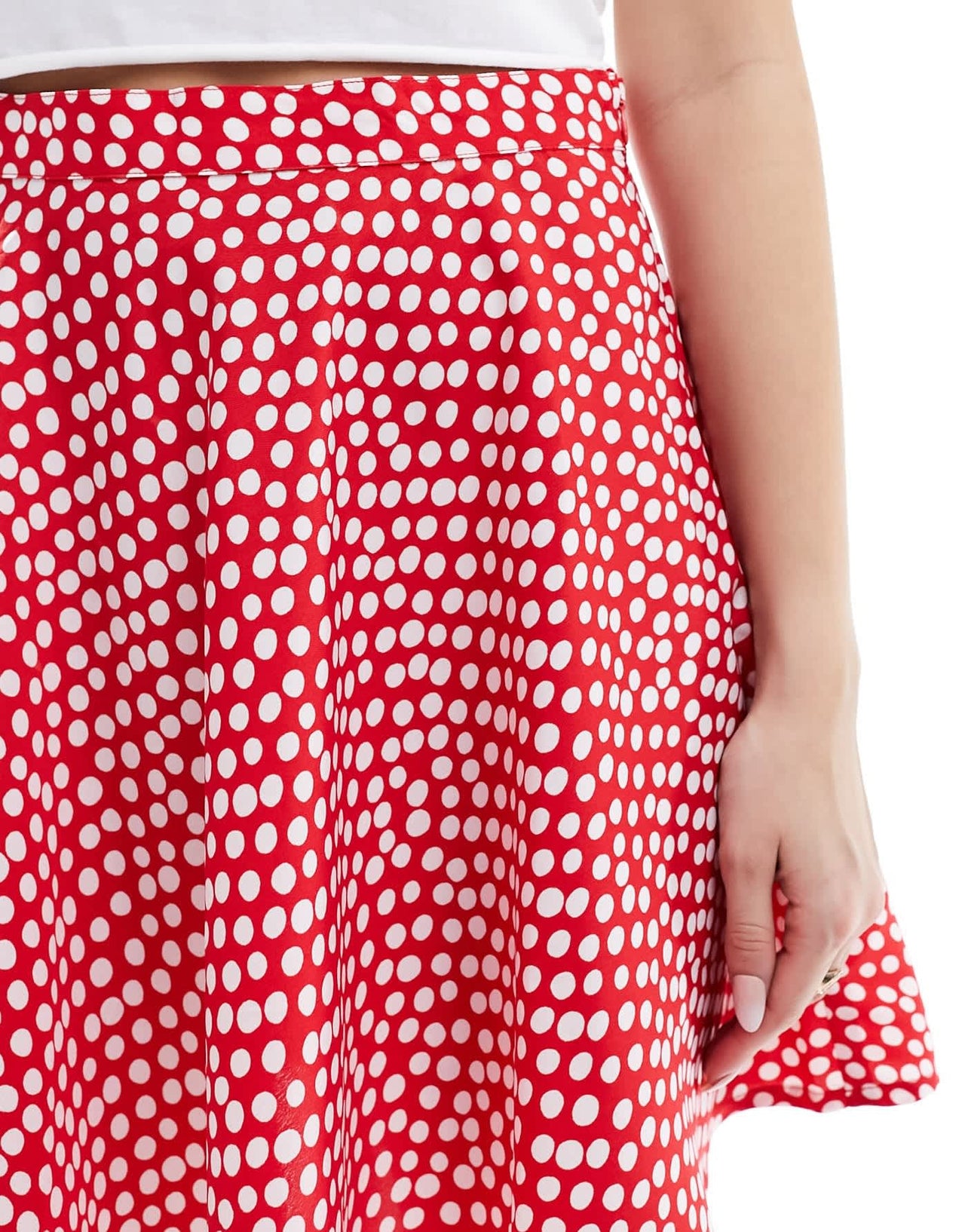 Wednesday's Girl polka dot flippy mini skirt red - ASOS Sample Sale EU Store