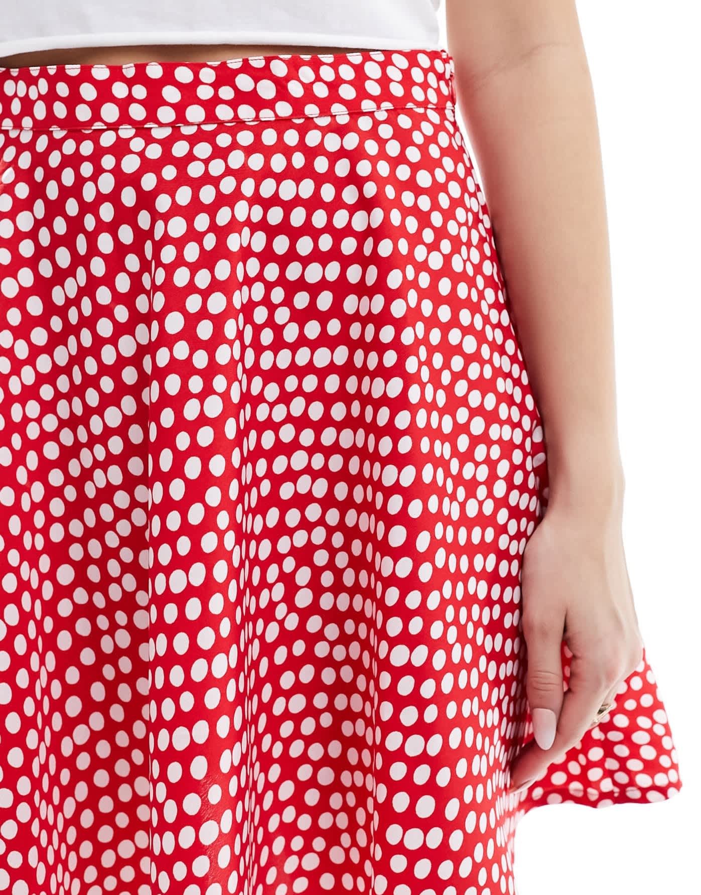 Wednesday's Girl polka dot flippy mini skirt red - ASOS Sample Sale EU Store